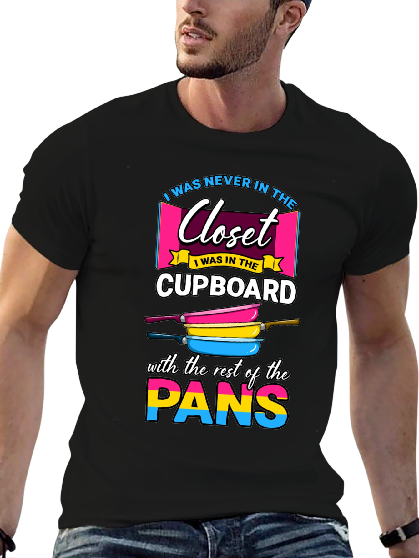 Pansexual Pride T-Shirt: Closet Cupboard Pans!