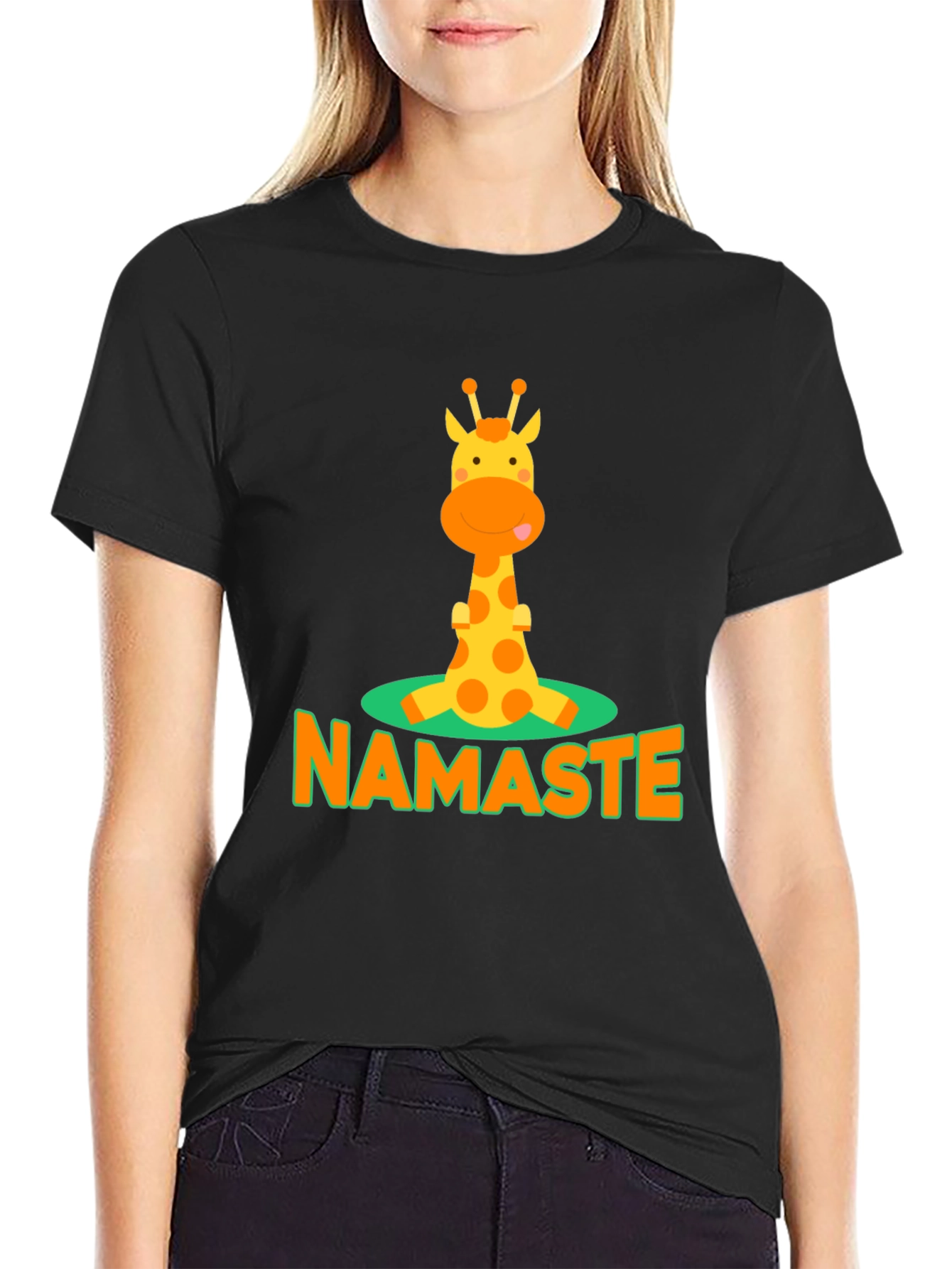 Namaste Giraffe Graphic T-Shirt