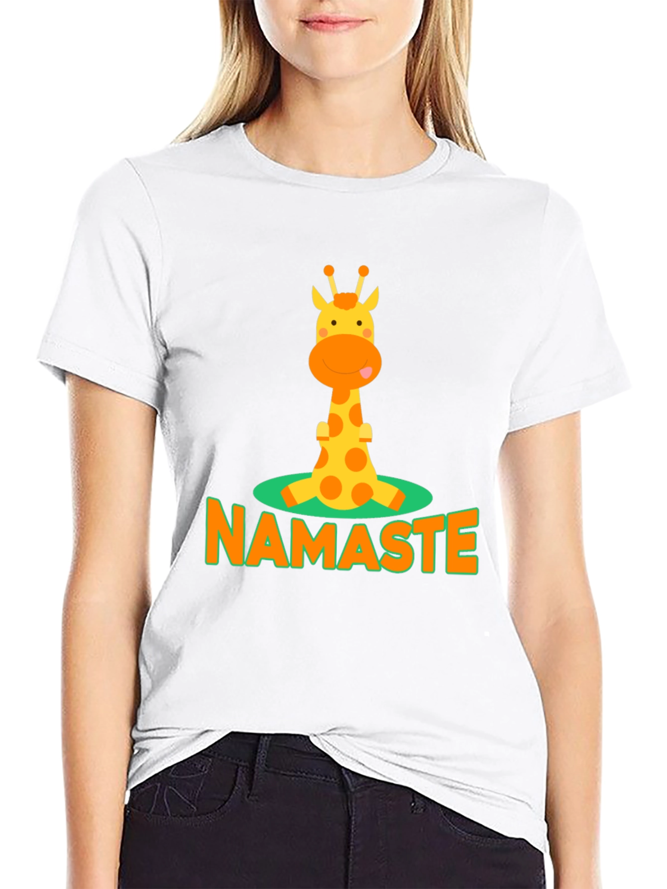 Namaste Giraffe Graphic T-Shirt