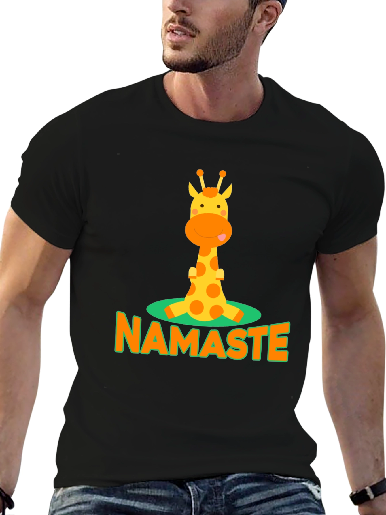 Namaste Giraffe Graphic T-Shirt