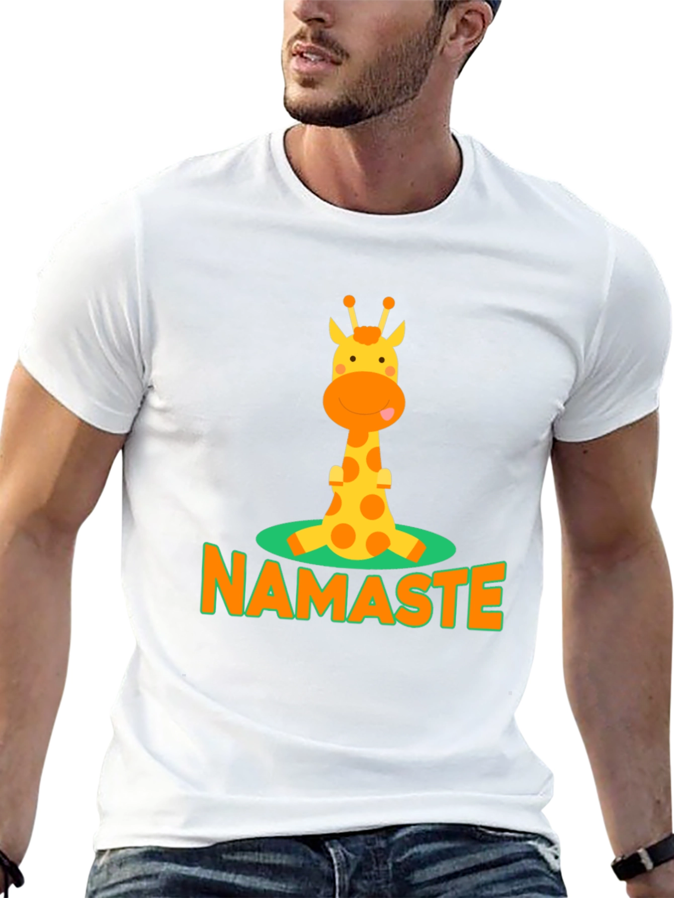 Namaste Giraffe Graphic T-Shirt