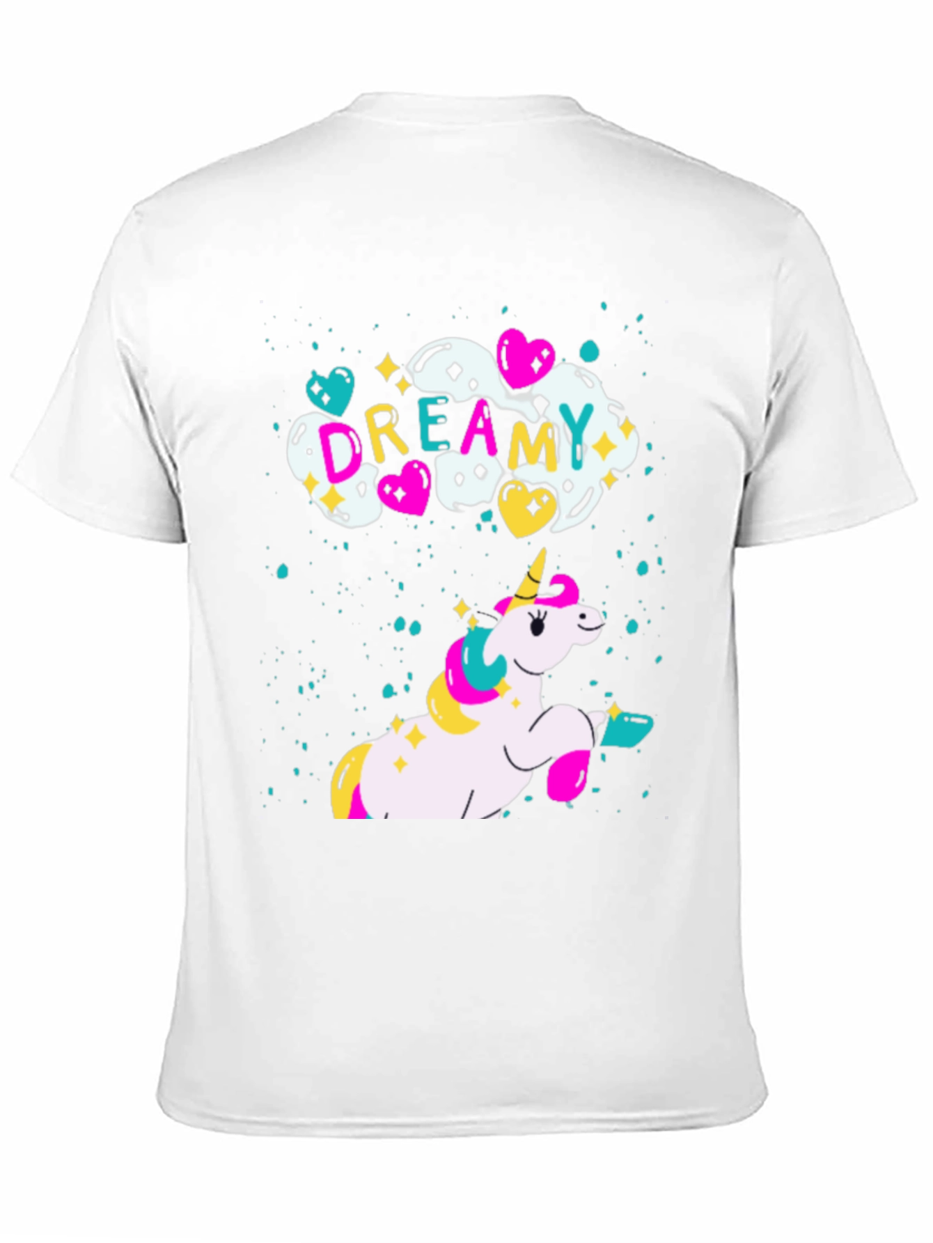 Dreamy Unicorn Graphic Black T-Shirt
