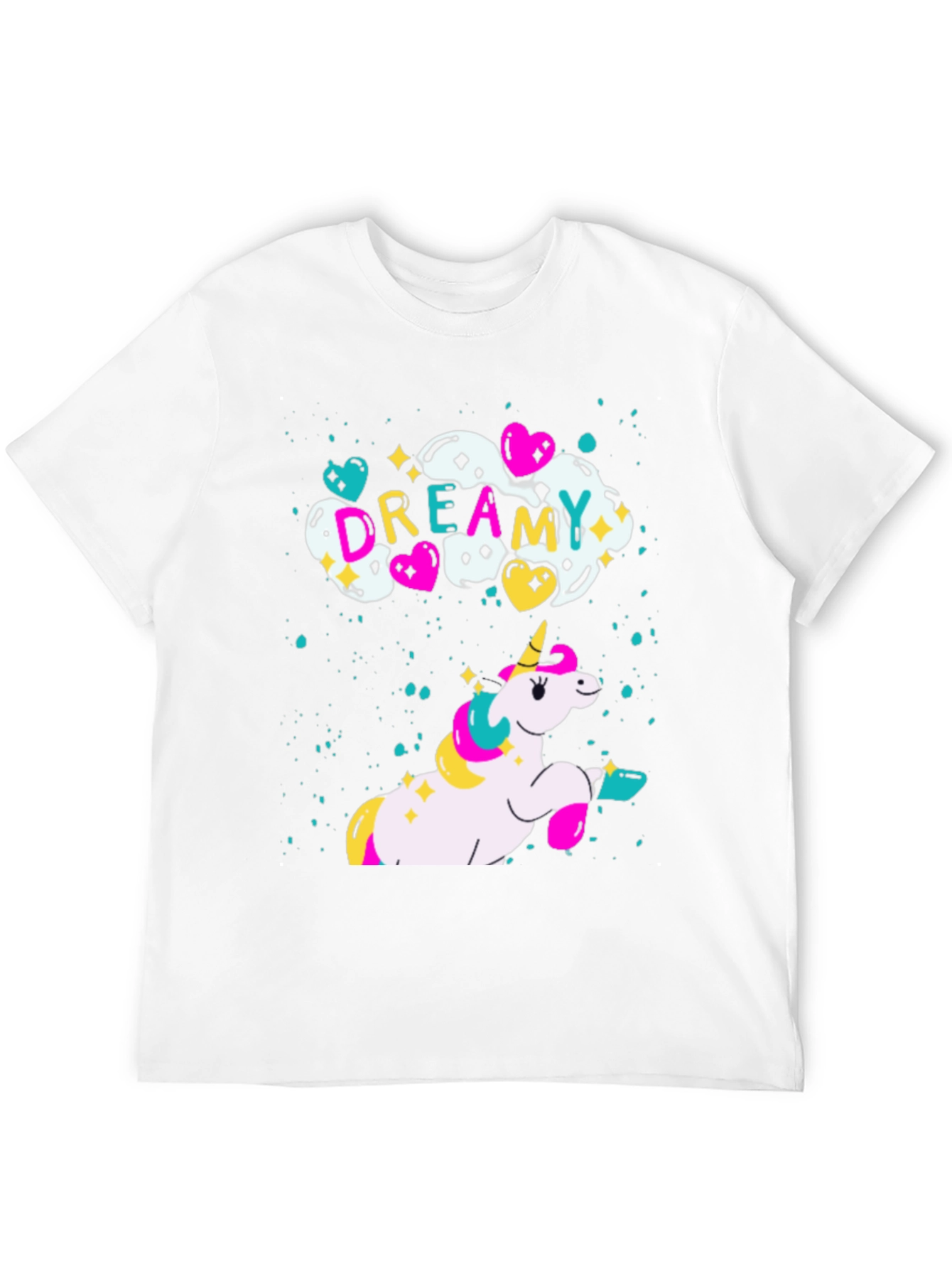 Dreamy Unicorn Graphic Black T-Shirt