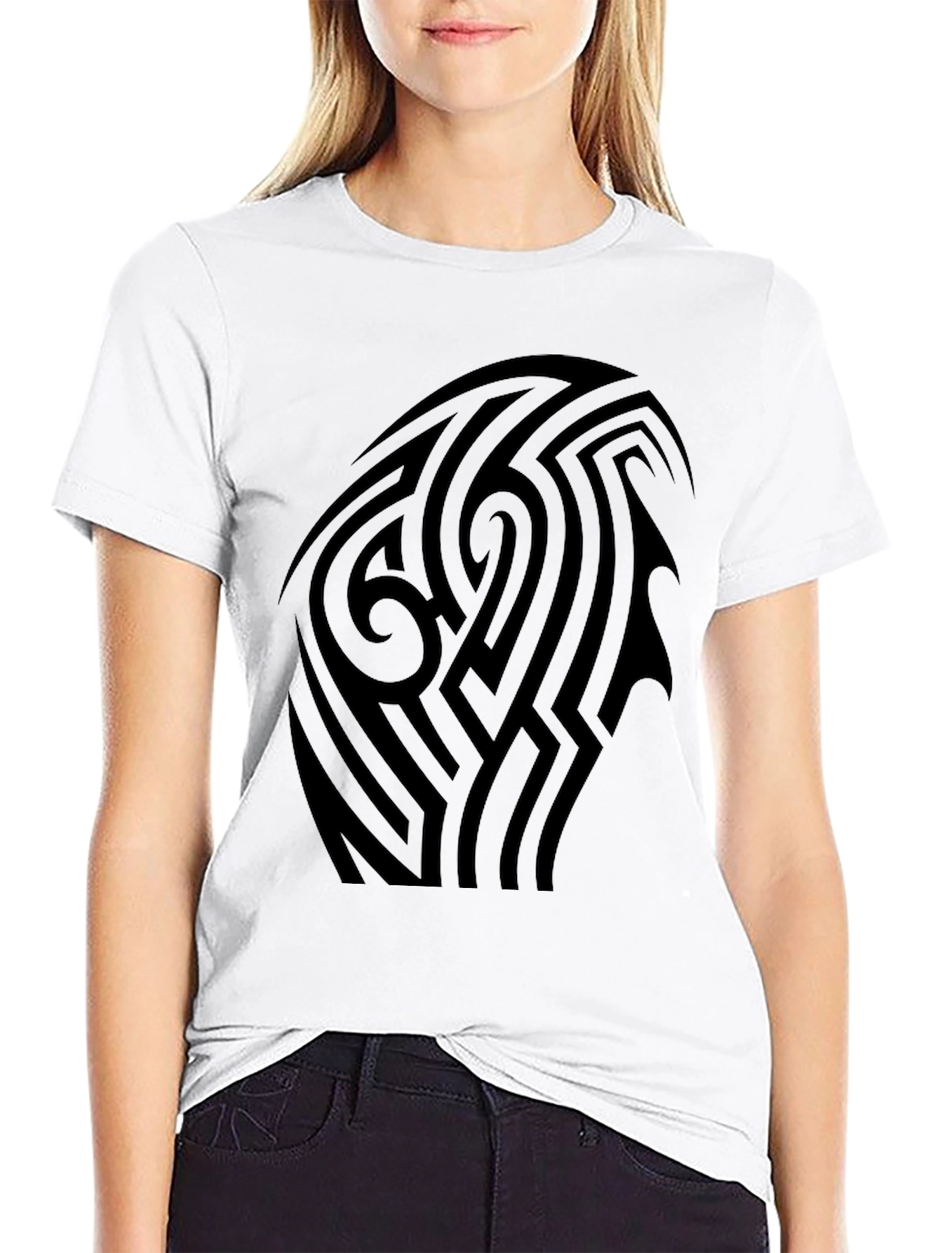 Tribal Tattoo Graphic Black T-Shirt