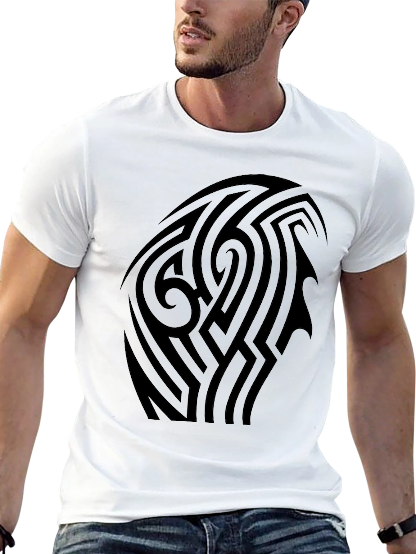 Tribal Tattoo Graphic Black T-Shirt