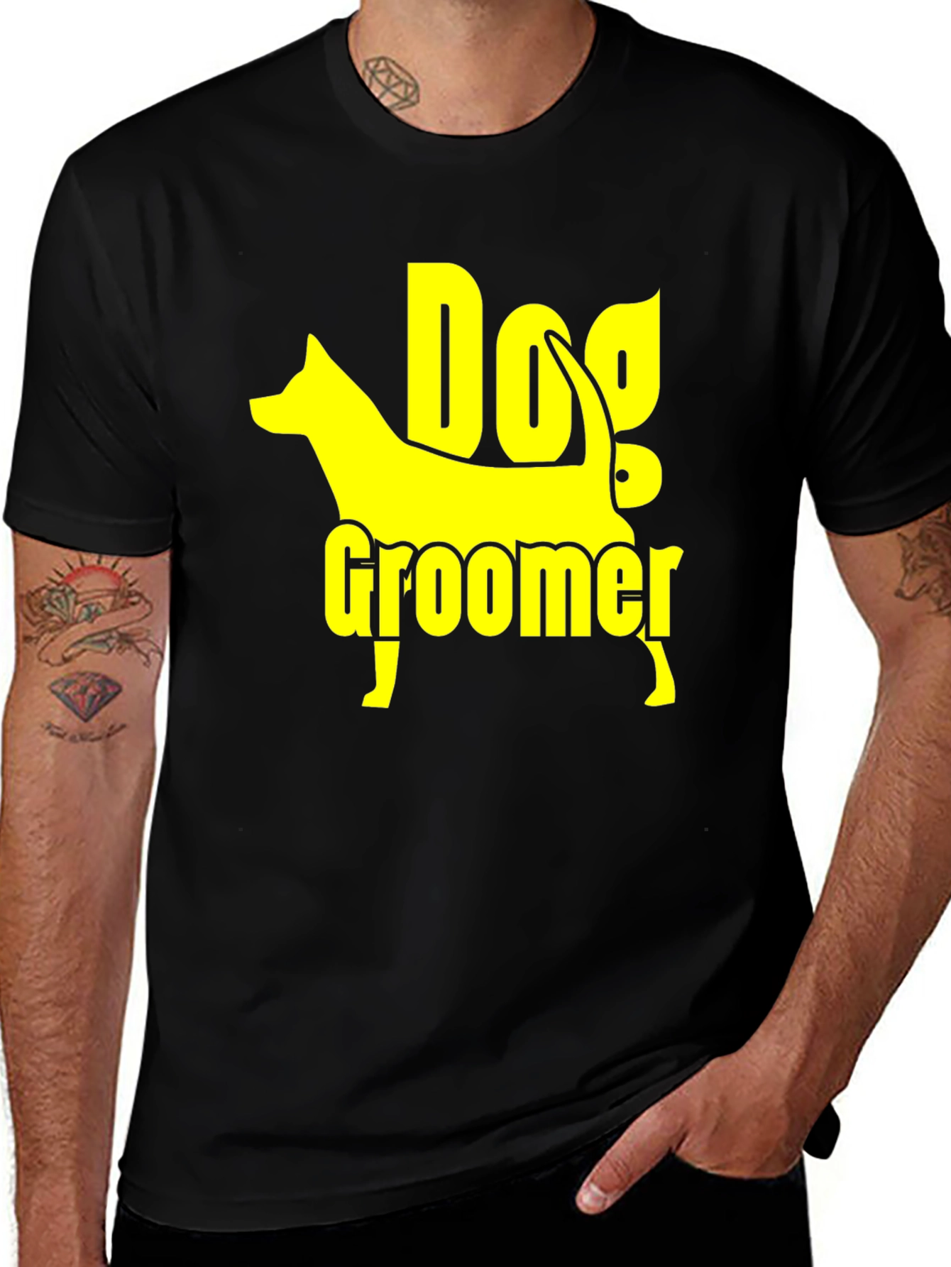 Dog Groomer T-Shirt - Black Cotton Graphic Tee