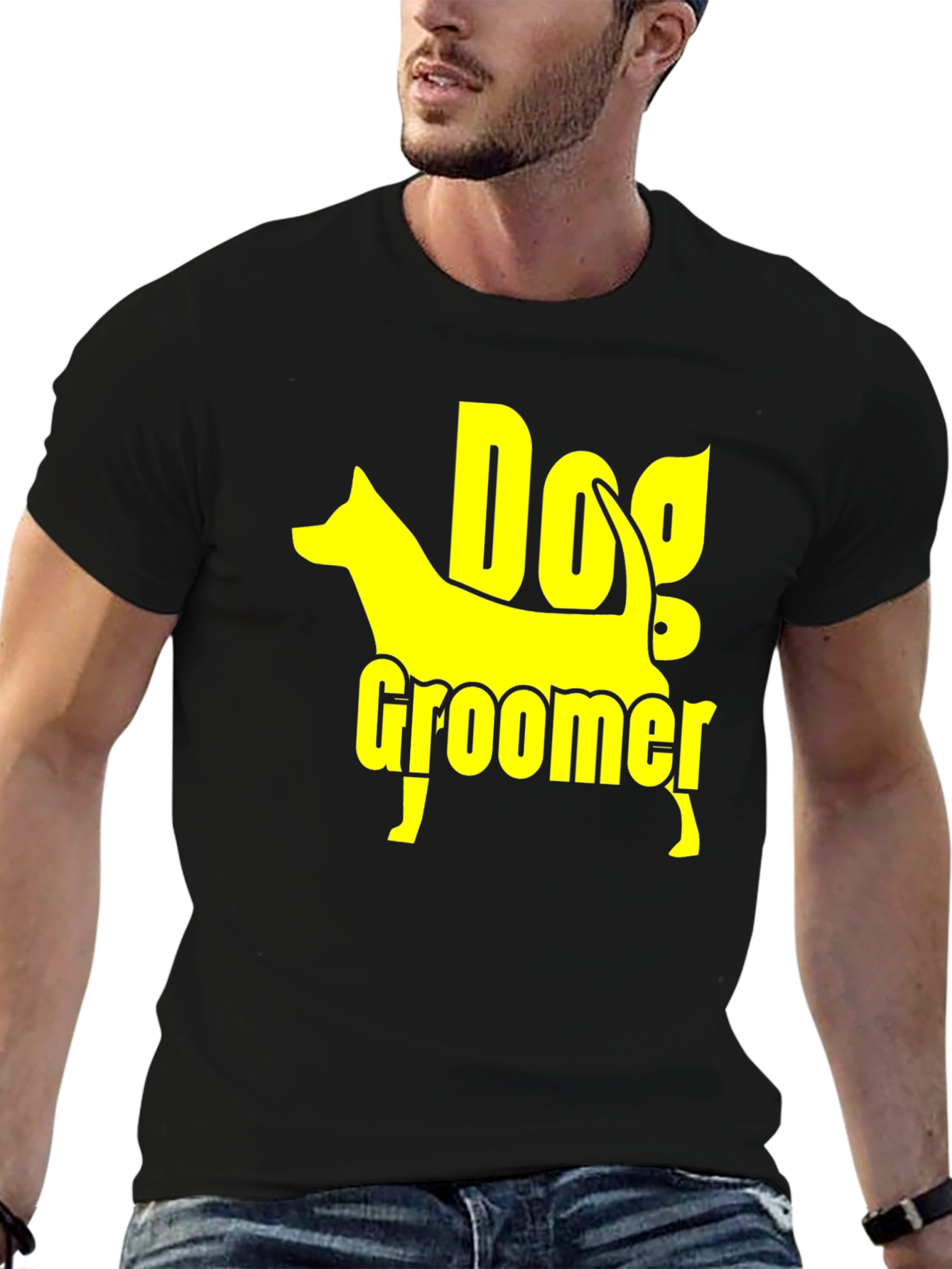 Dog Groomer T-Shirt - Black Cotton Graphic Tee