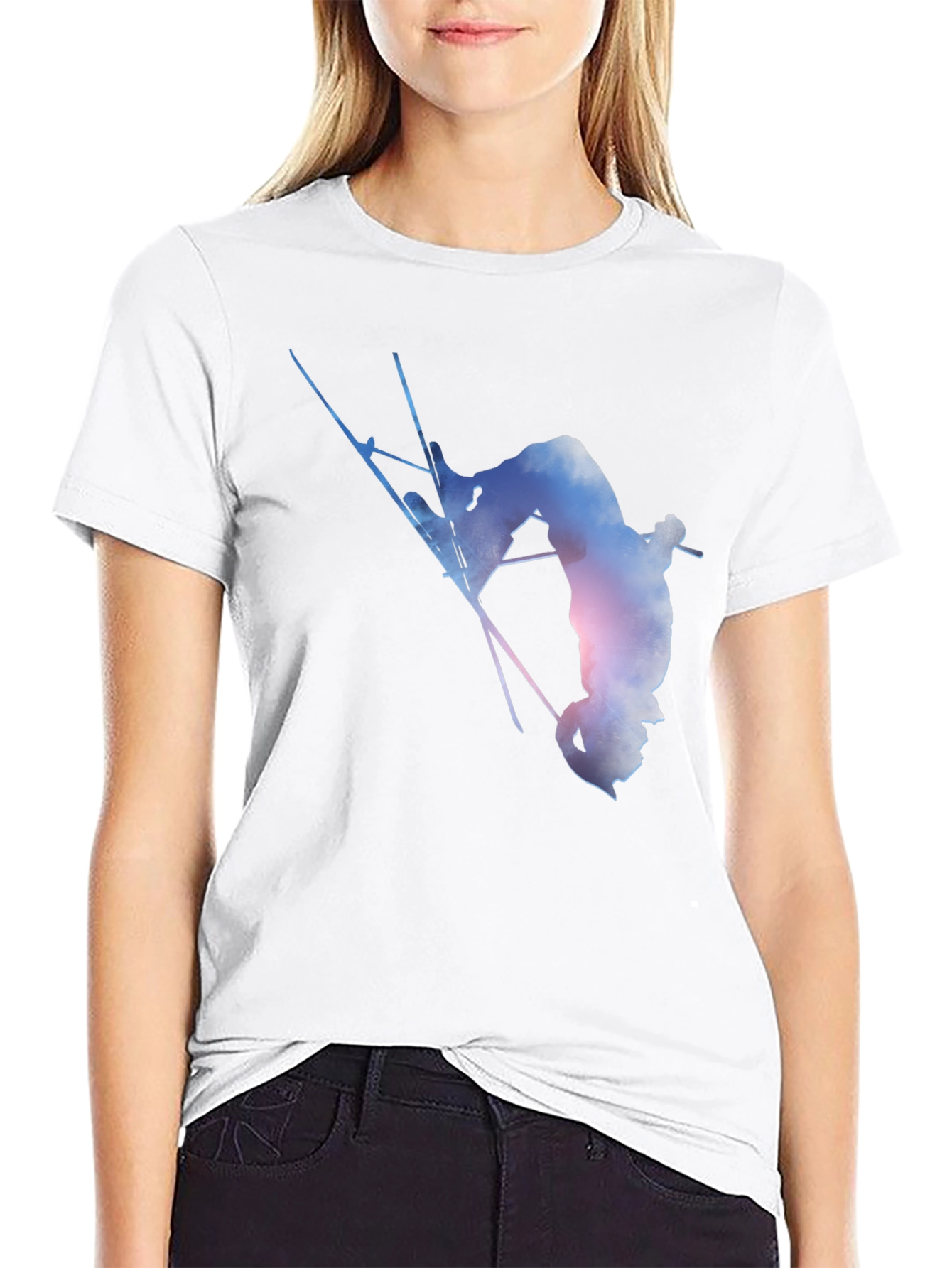 Cool Skiing Stunt Graphic T-Shirt