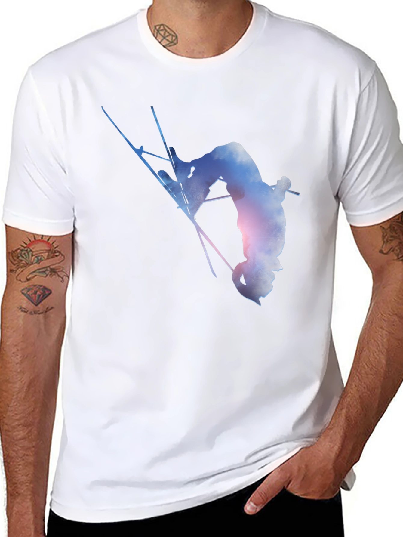 Cool Skiing Stunt Graphic T-Shirt