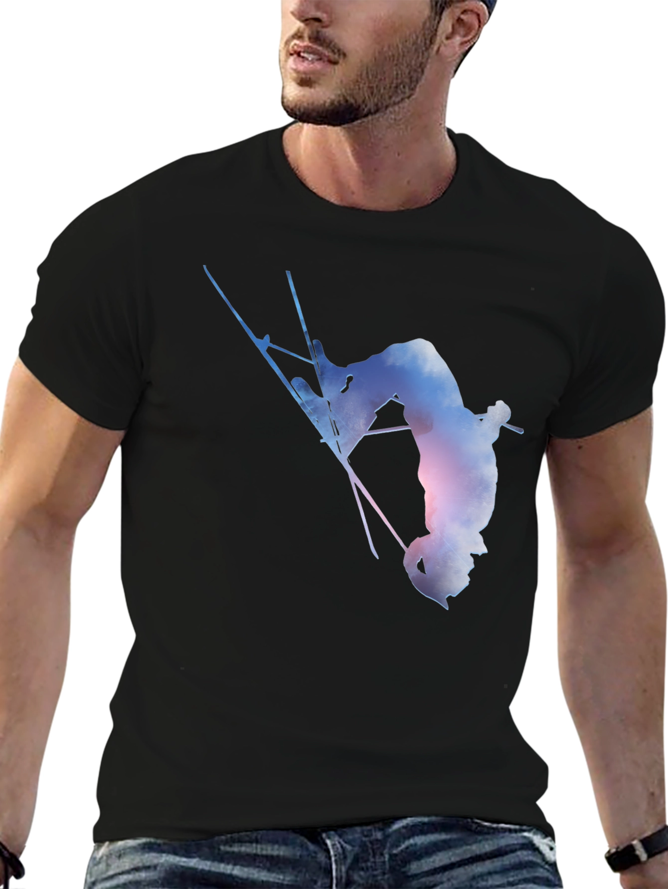 Cool Skiing Stunt Graphic T-Shirt