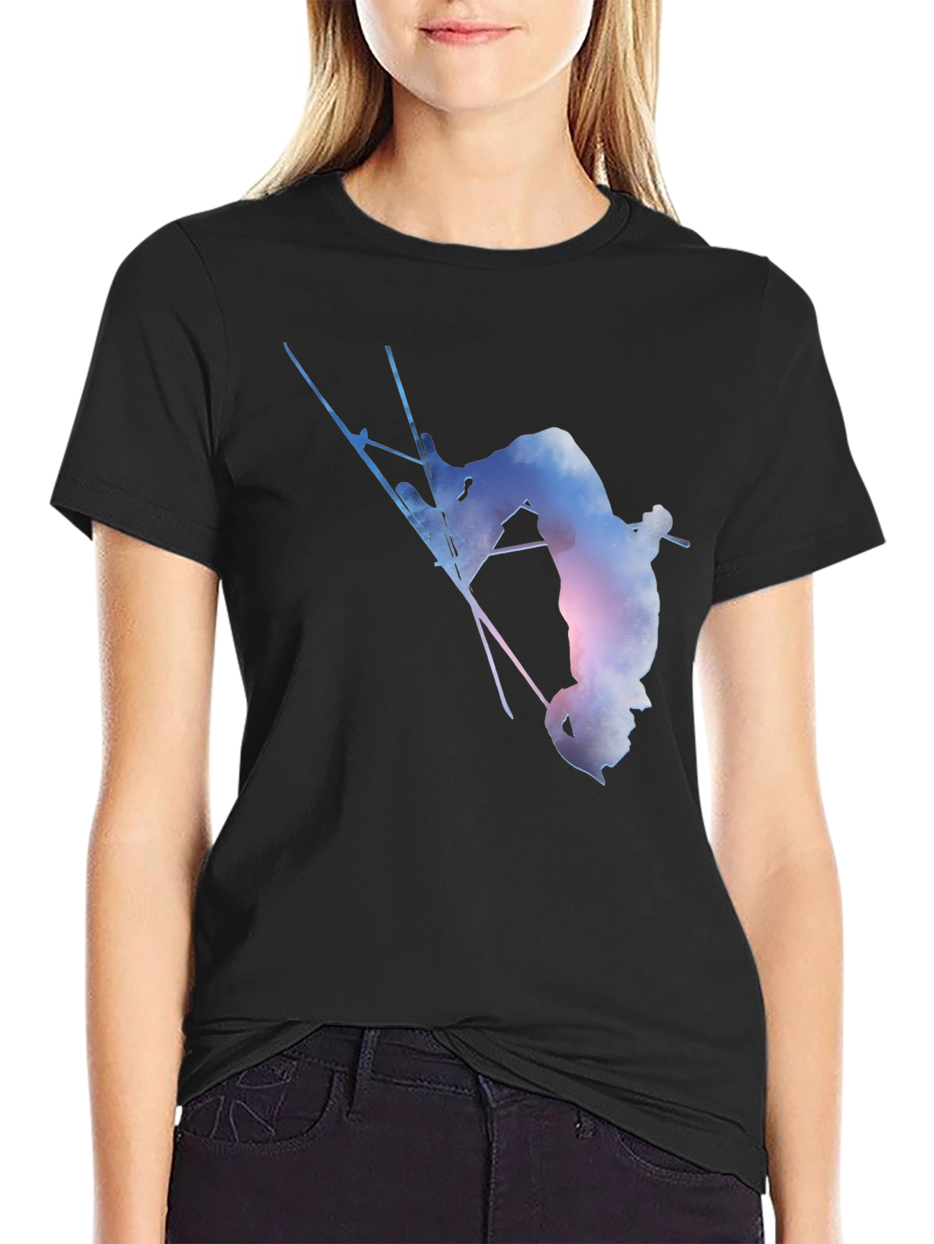 Cool Skiing Stunt Graphic T-Shirt