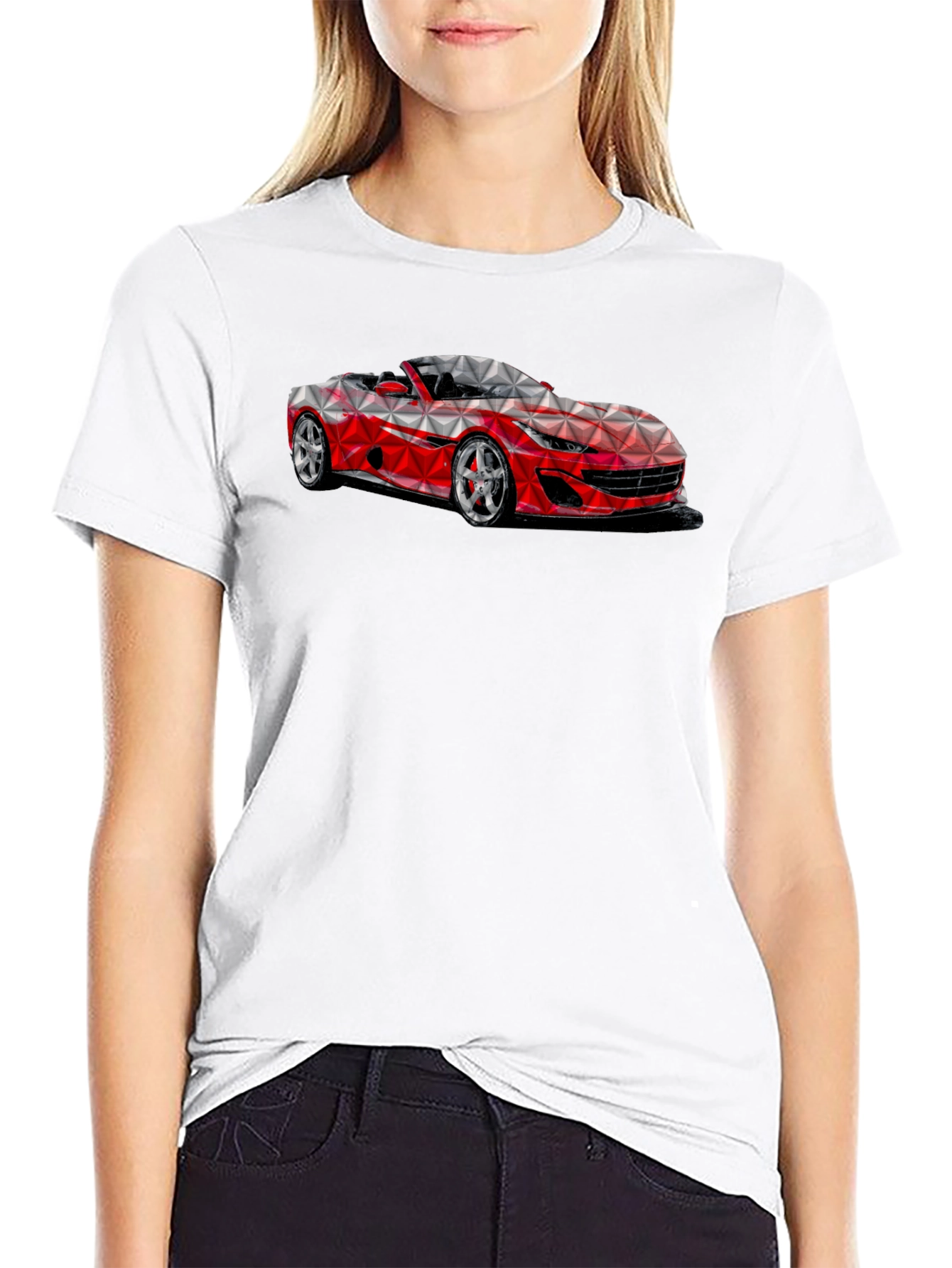Geometric Sports Car Graphic T-Shirt