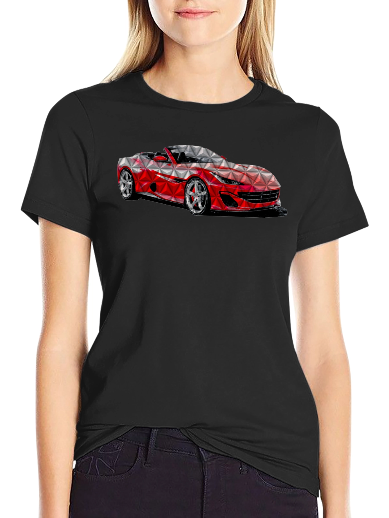 Geometric Sports Car Graphic T-Shirt