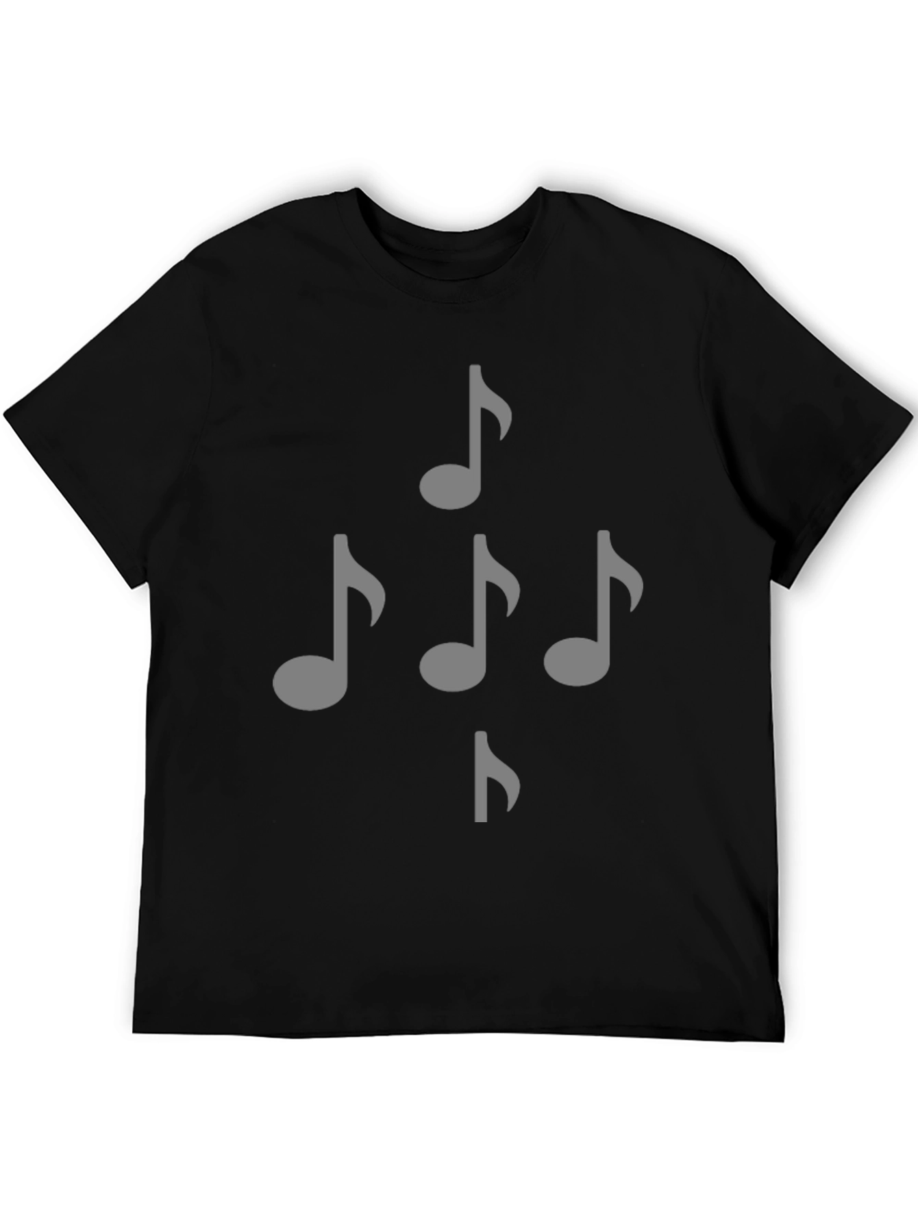 Musical Note Graphic T-Shirt - Casual Black Tee