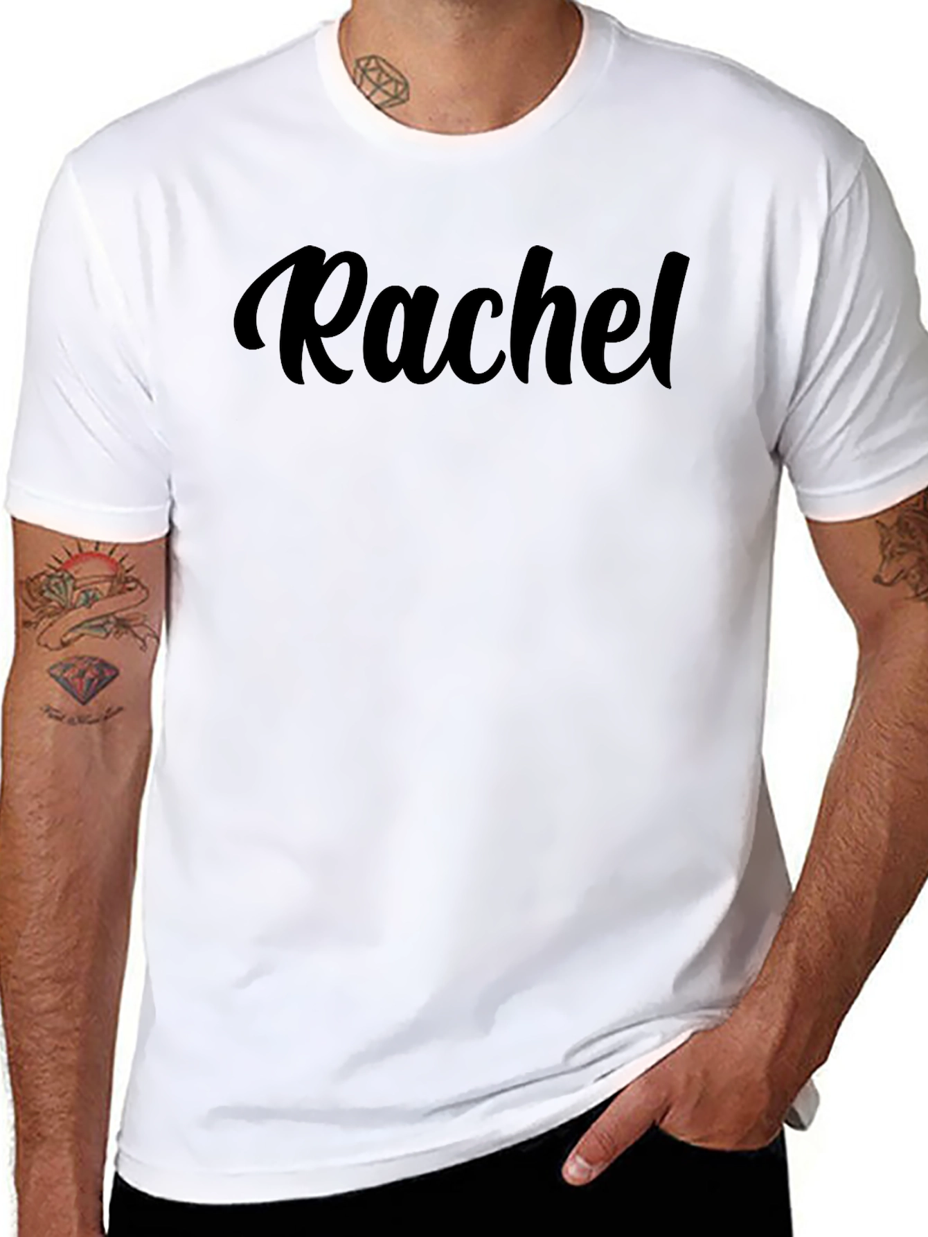 Personalized Rachel Script Tee - Black Cotton Blend