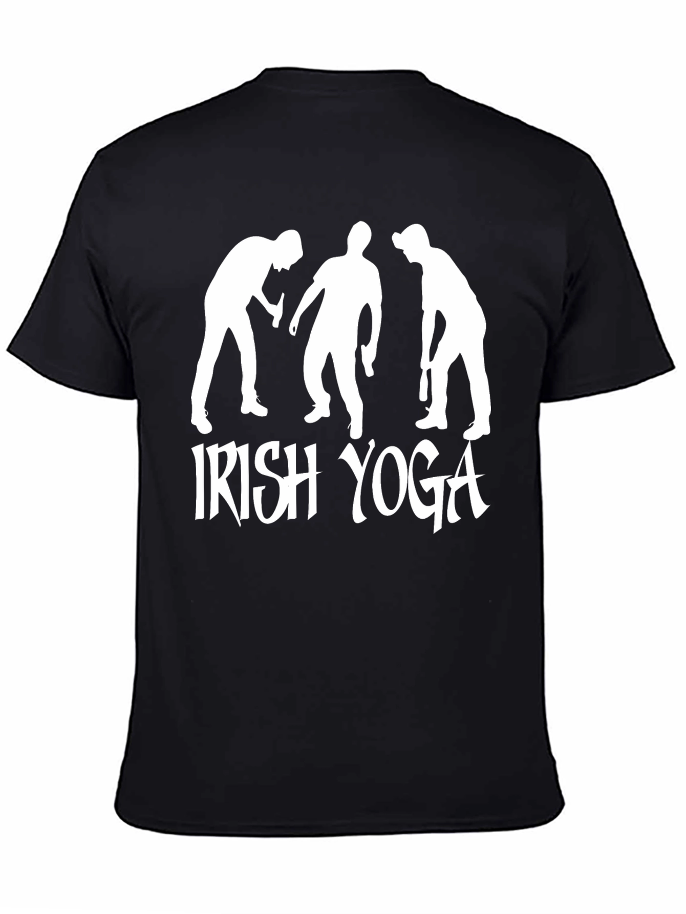 Irish Yoga Black T-Shirt Novelty Graphic Tee