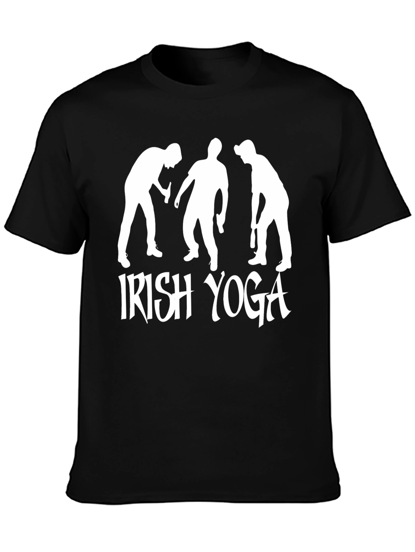 Irish Yoga Black T-Shirt Novelty Graphic Tee