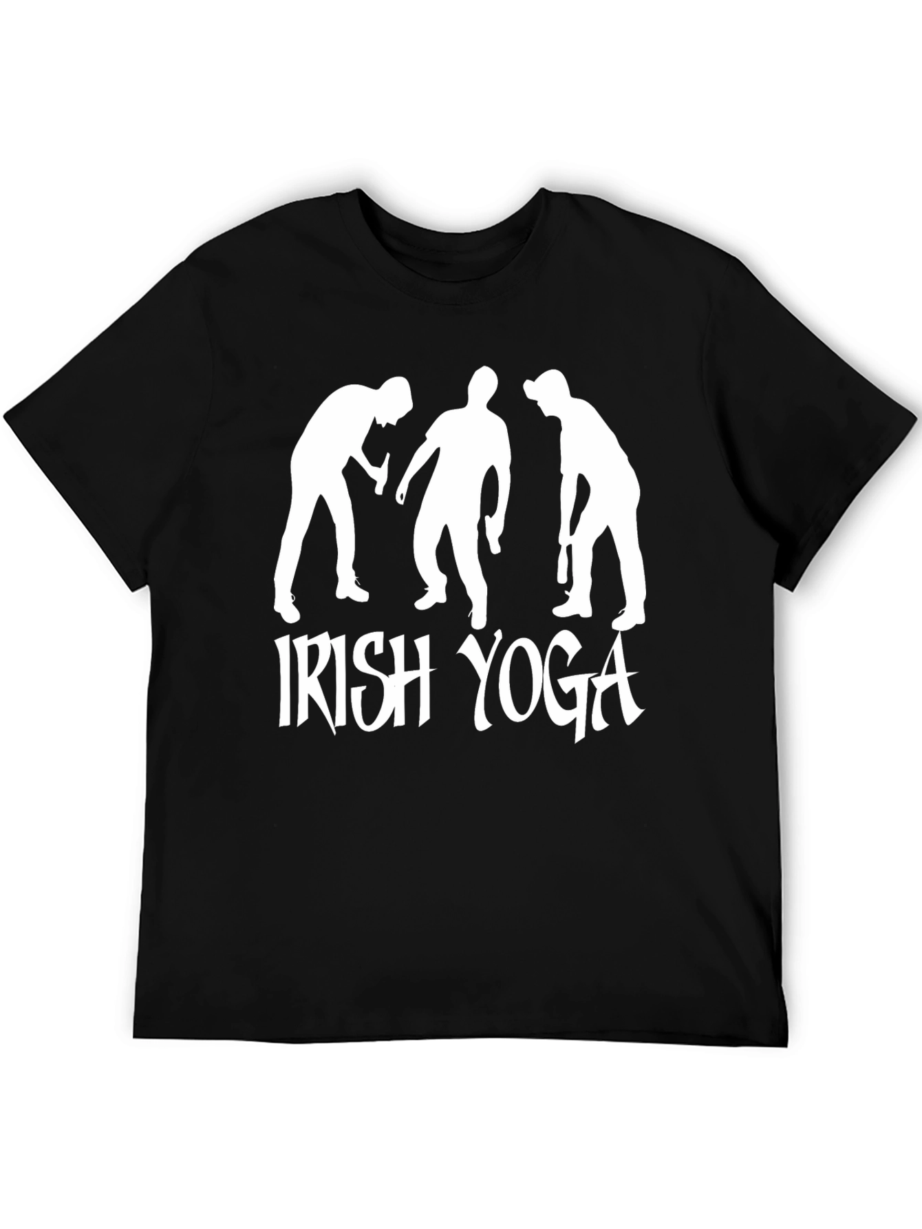 Irish Yoga Black T-Shirt Novelty Graphic Tee