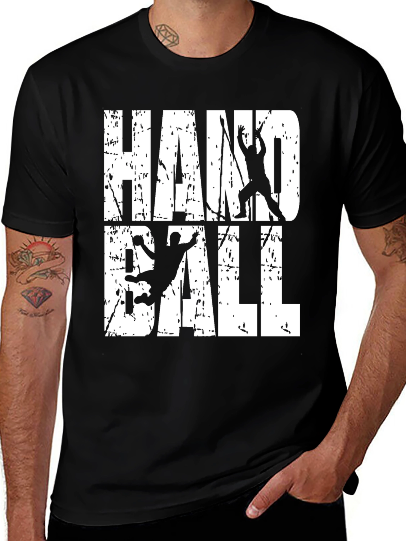 Handball Graphic T-Shirt | Black Casual Tee