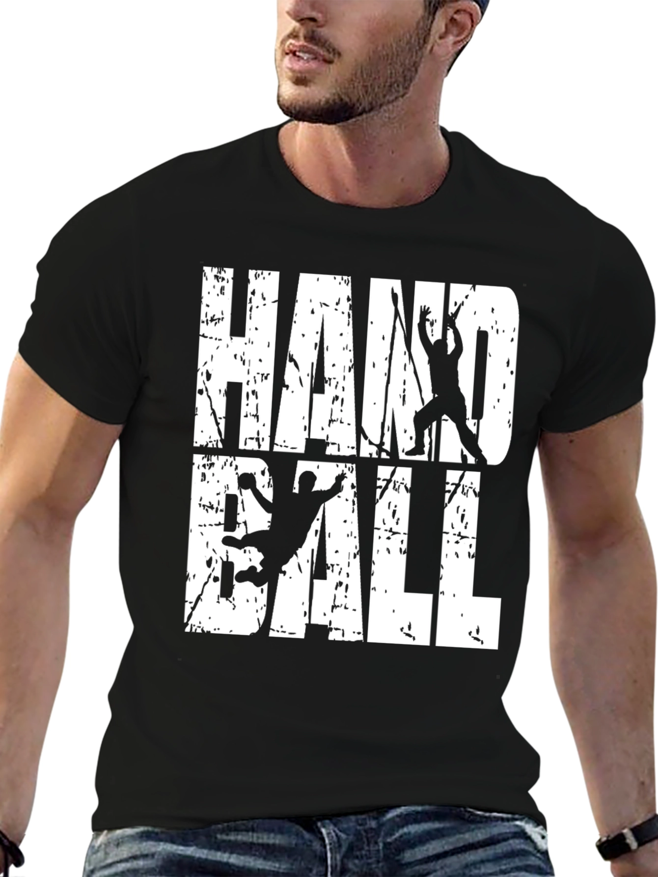 Handball Graphic T-Shirt | Black Casual Tee