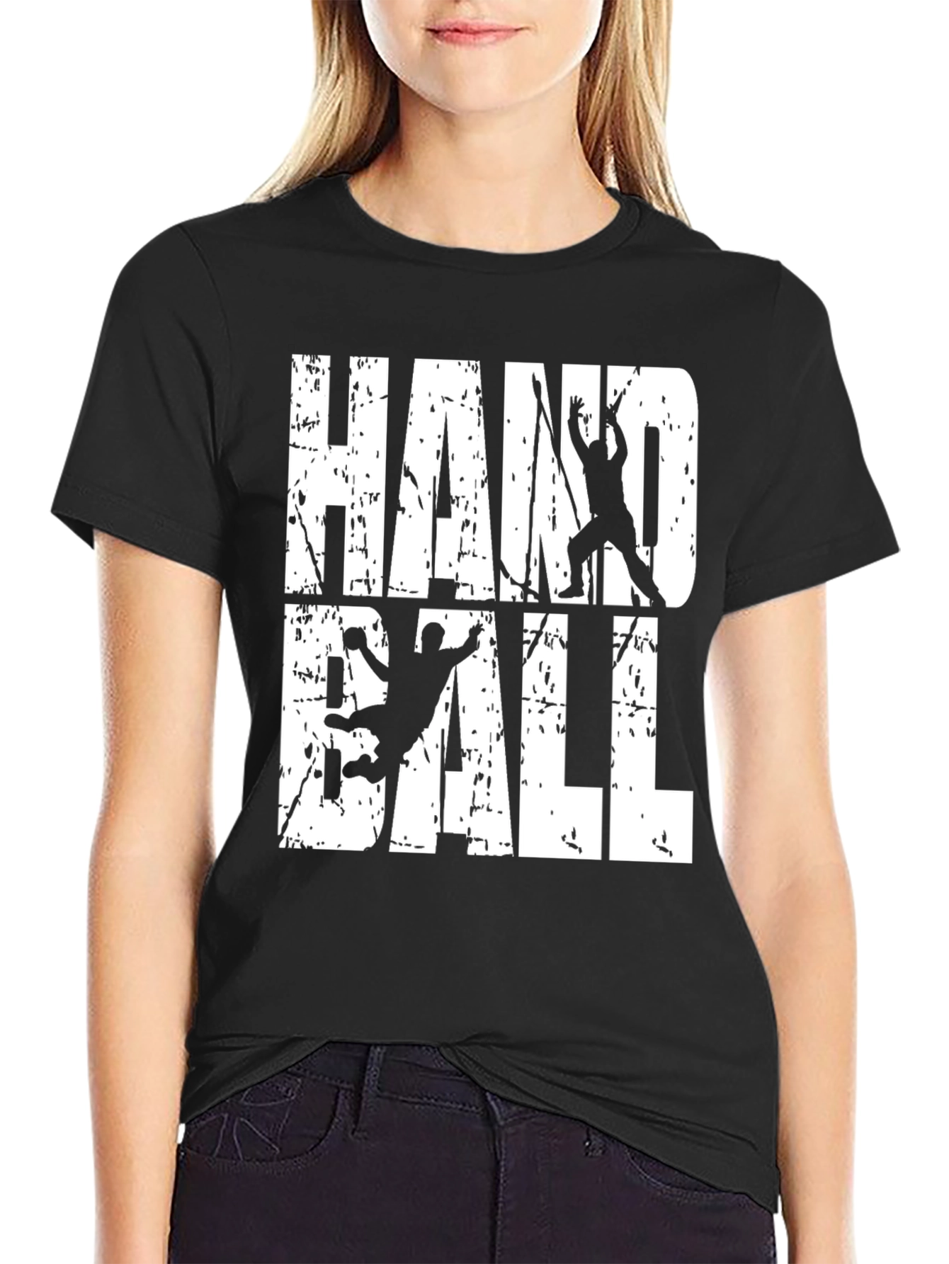 Handball Graphic T-Shirt | Black Casual Tee