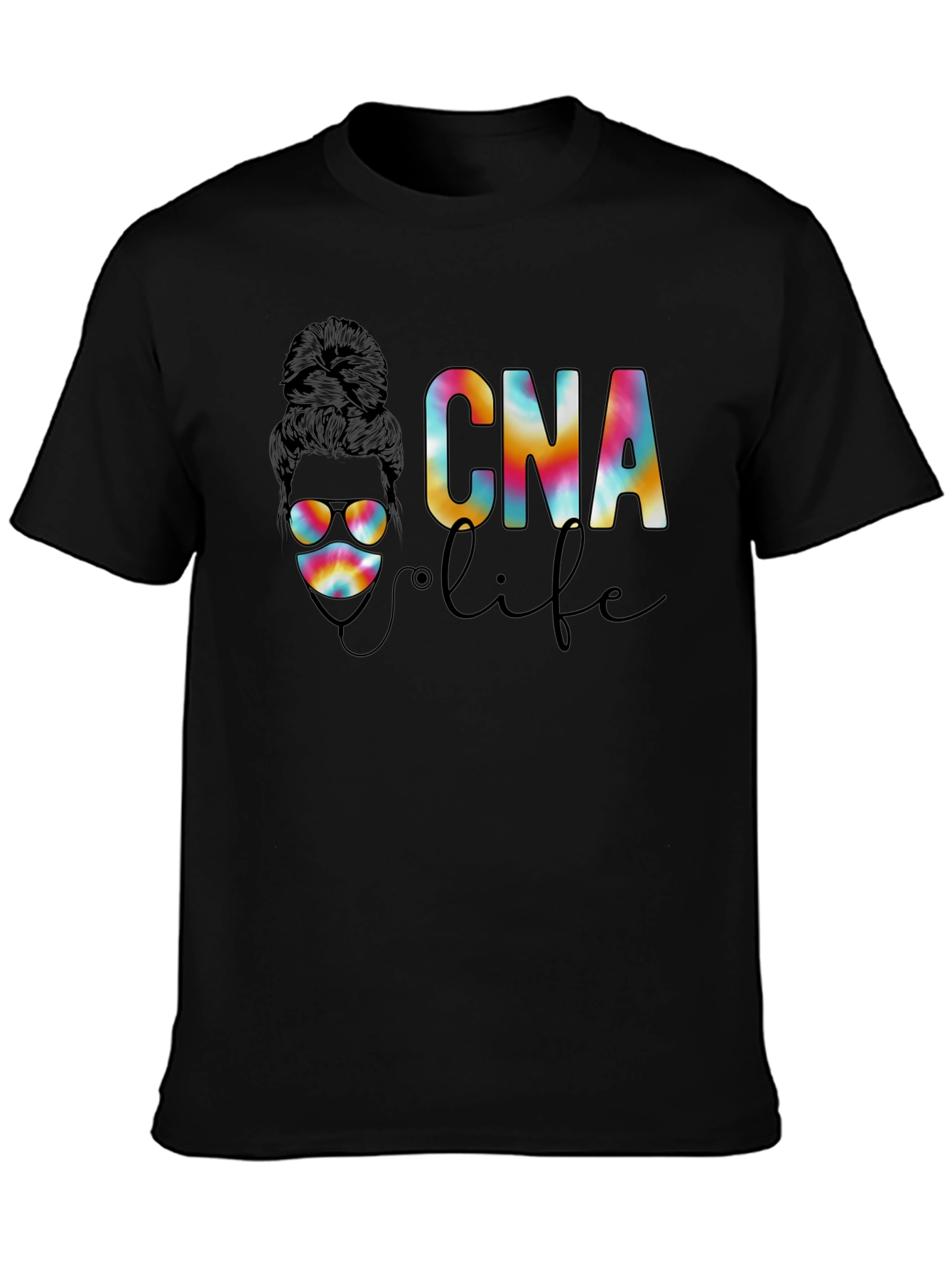 CNA Life T-Shirt - Messy Bun Nurse Tee