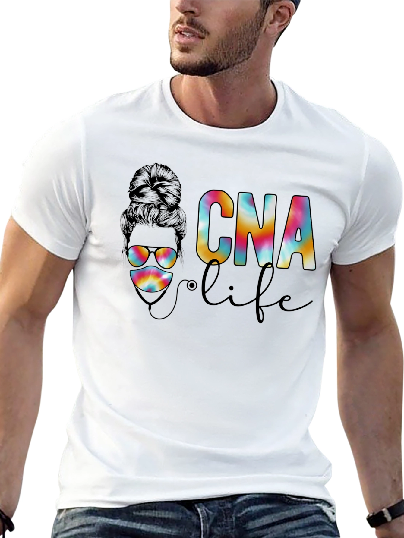 CNA Life T-Shirt - Messy Bun Nurse Tee