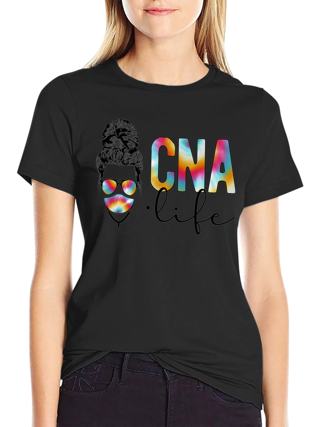 CNA Life T-Shirt - Messy Bun Nurse Tee