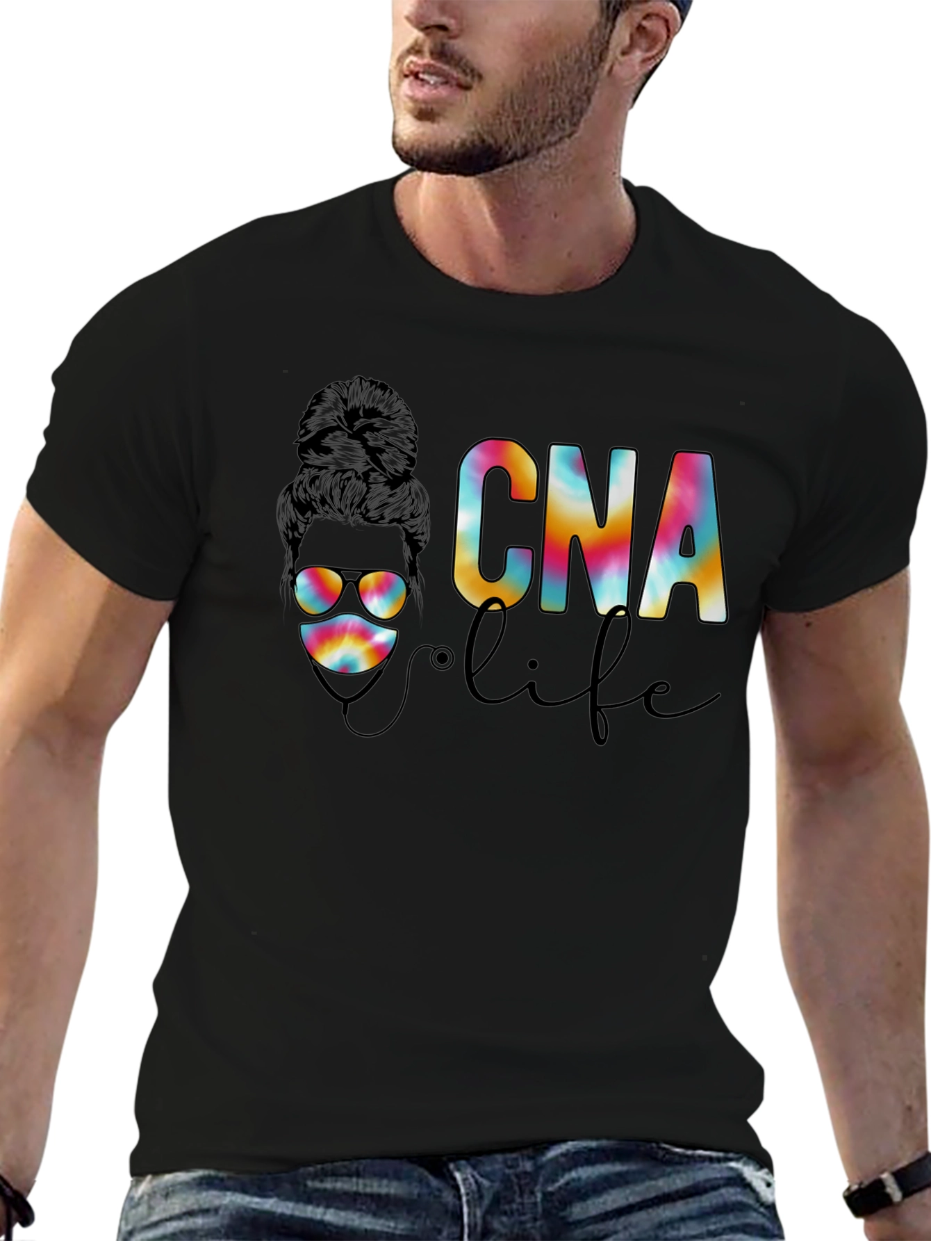 CNA Life T-Shirt - Messy Bun Nurse Tee