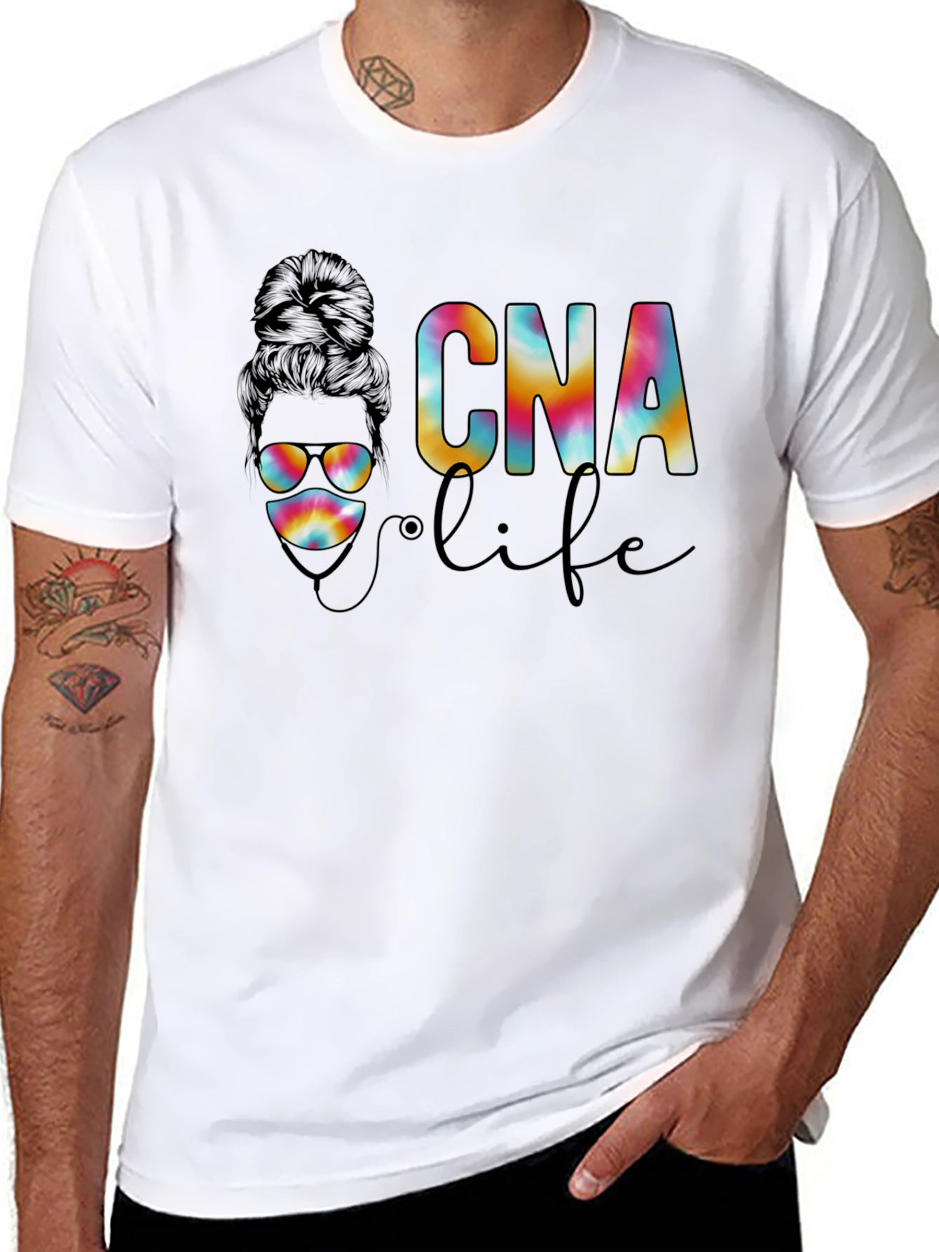 CNA Life T-Shirt - Messy Bun Nurse Tee