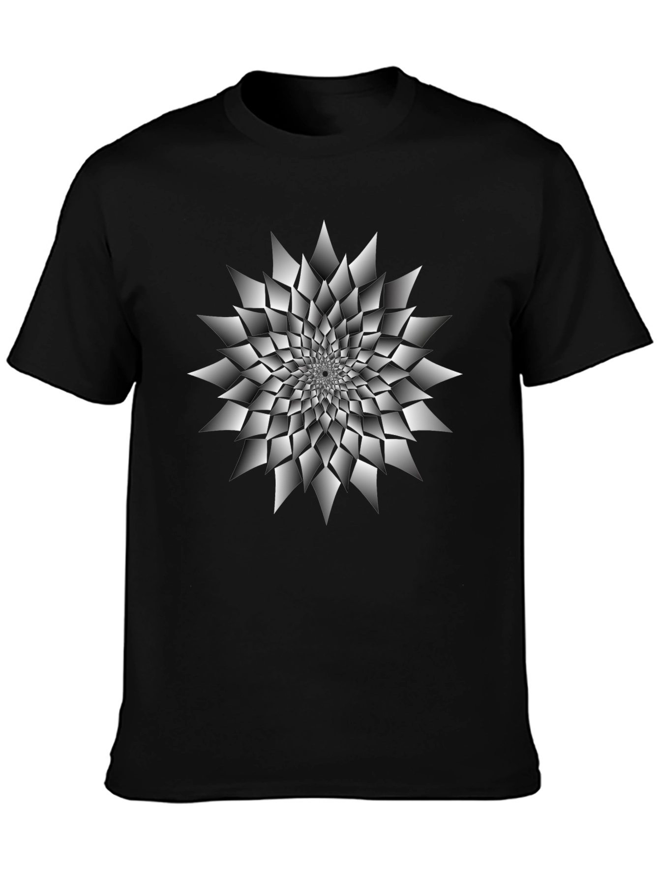 Abstract Geometric Design Black T-Shirt