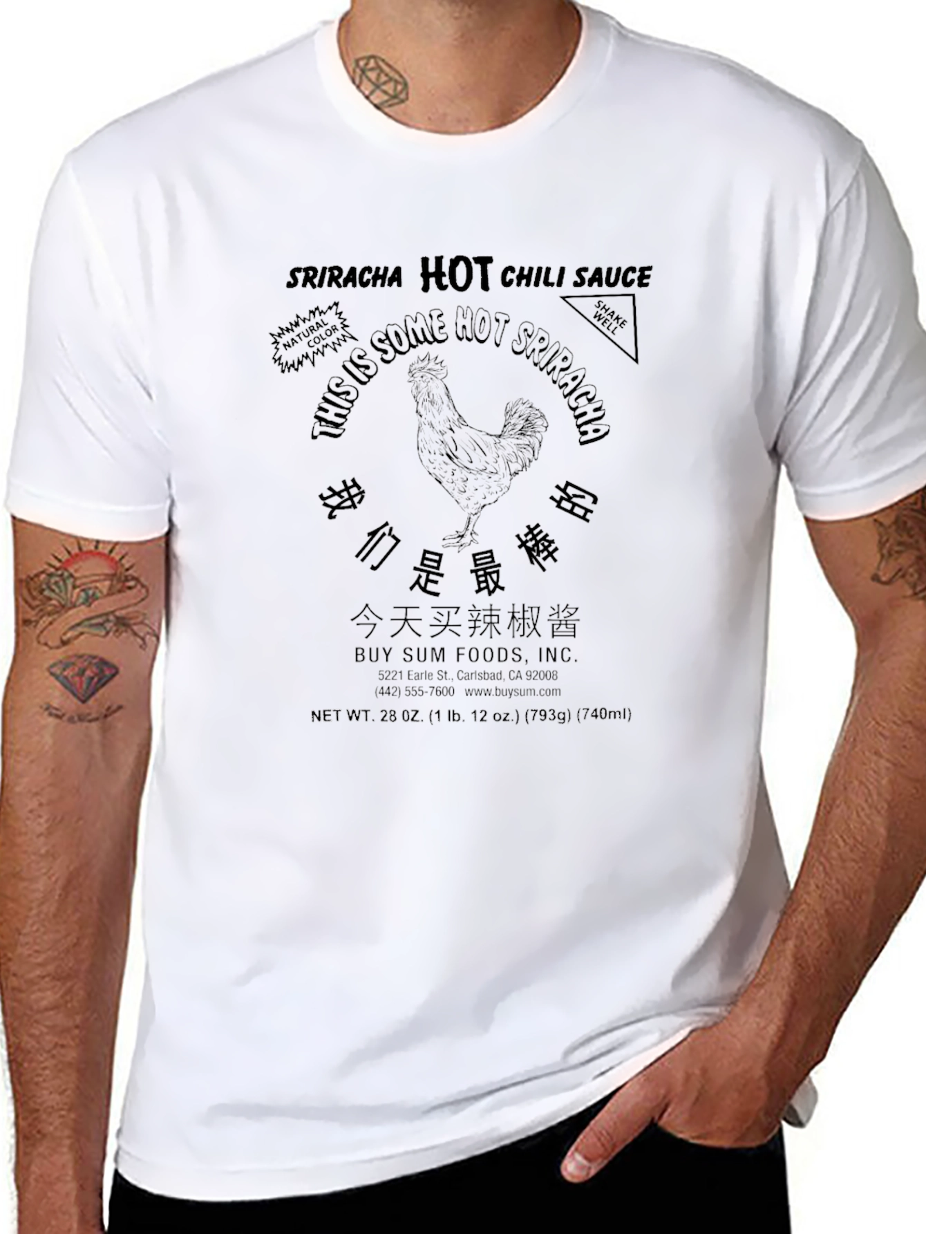 Sriracha Hot Sauce Black T-Shirt