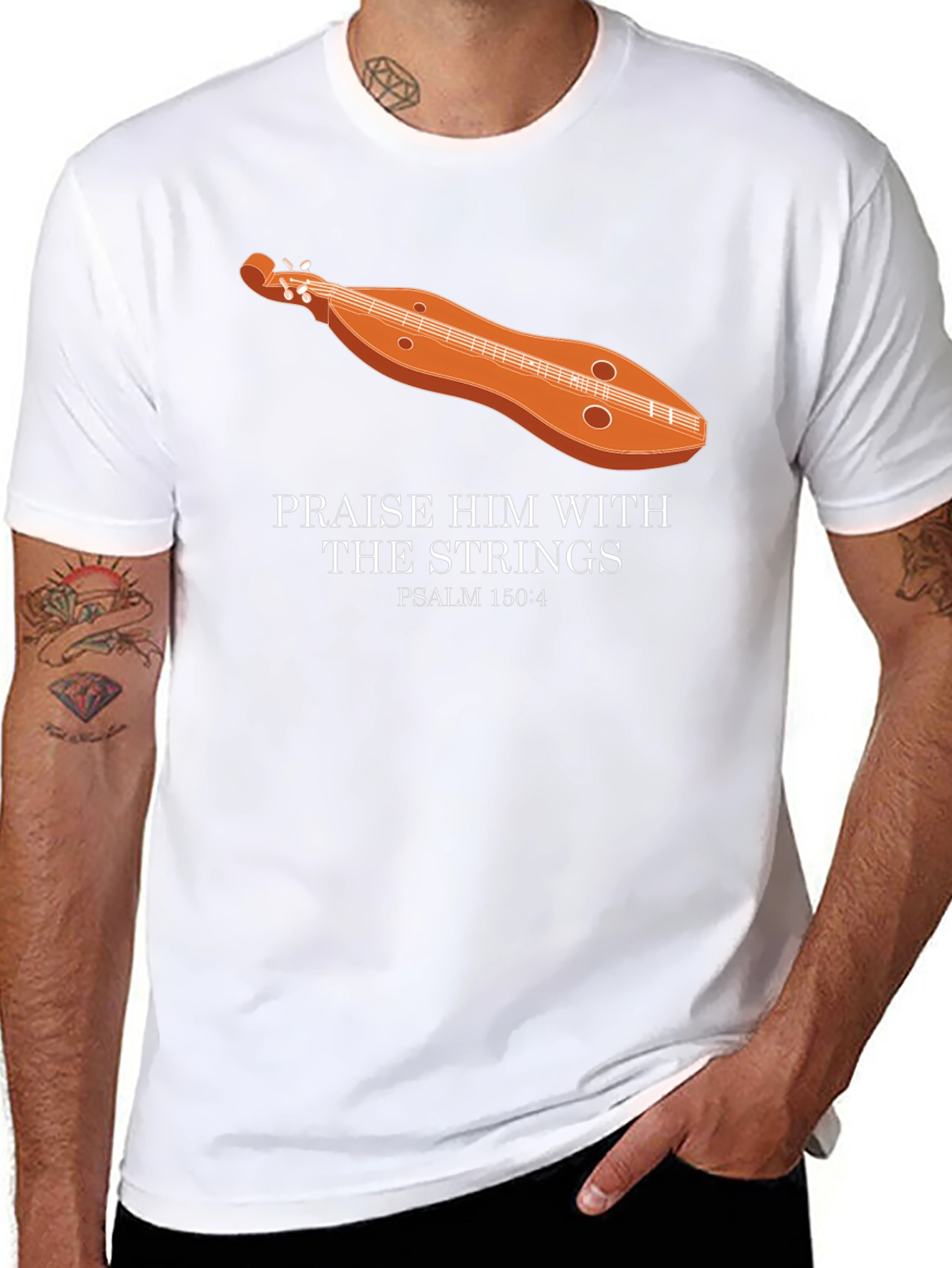Praise Him Dulcimer Psalm 150:4 T-Shirt