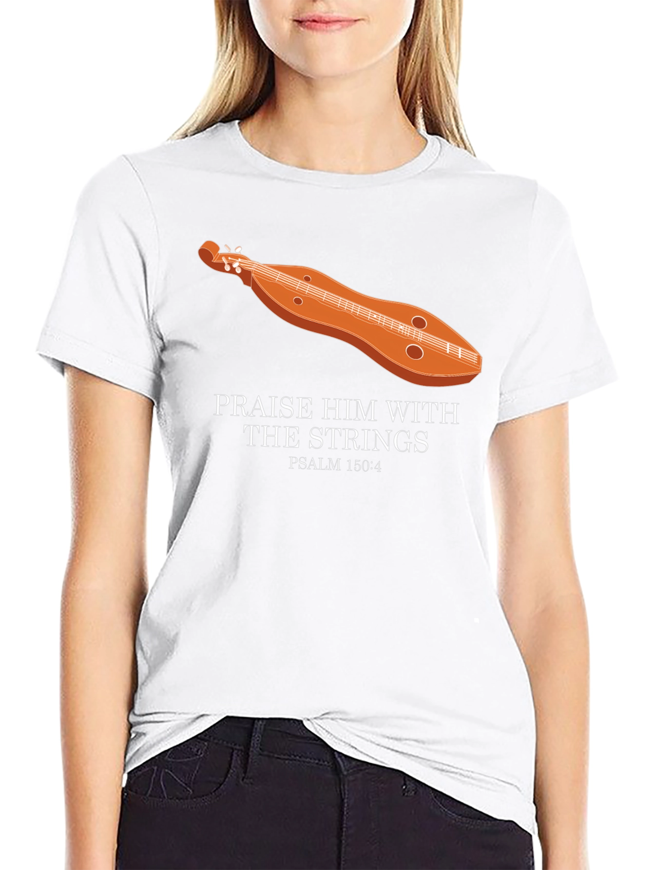 Praise Him Dulcimer Psalm 150:4 T-Shirt