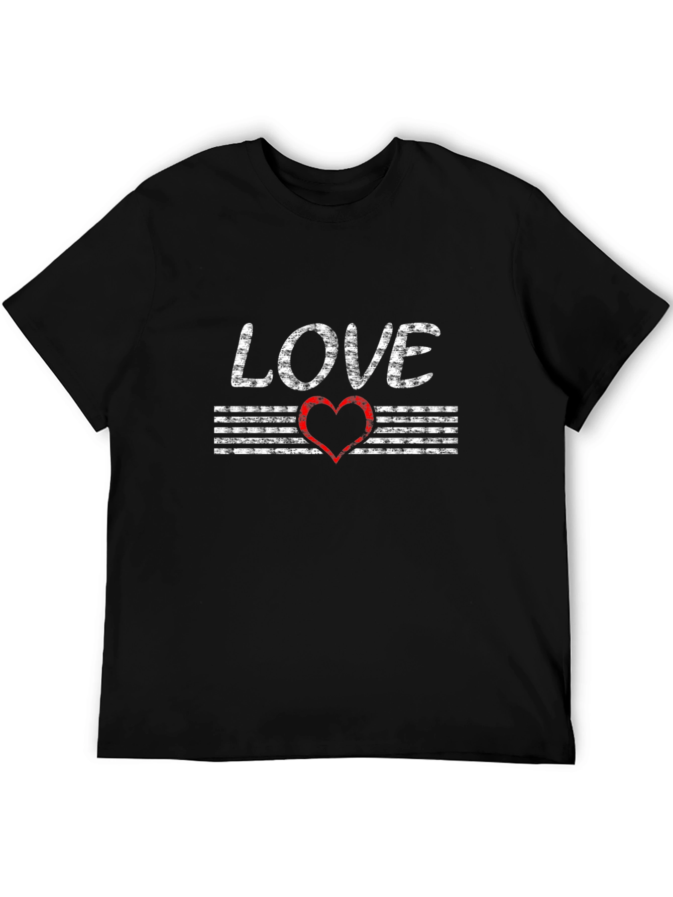 Love Graphic T-Shirt - Distressed Heart Design