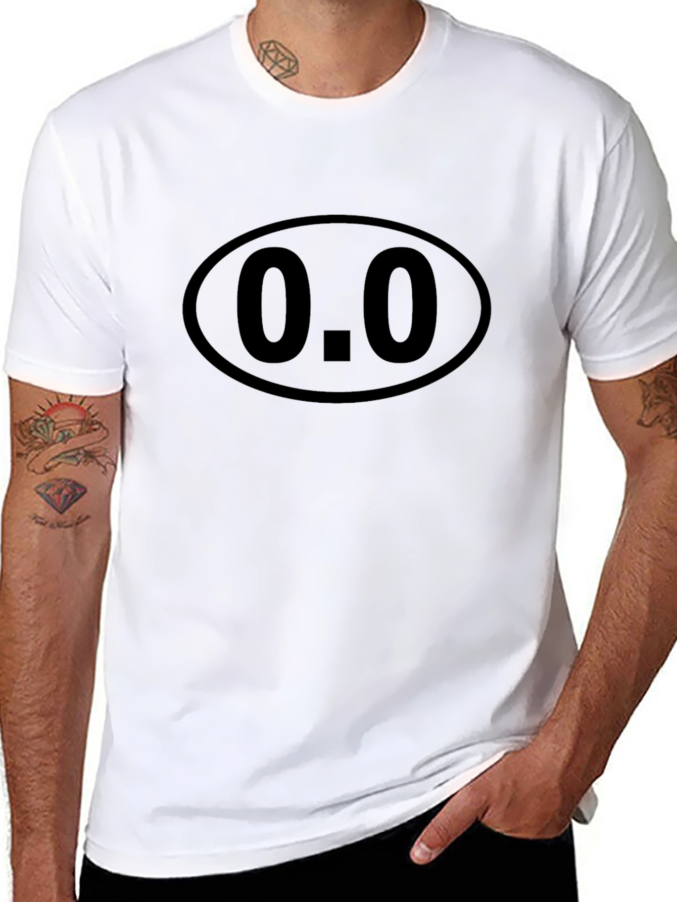 Black Graphic Tee - Oval 0.0 Design