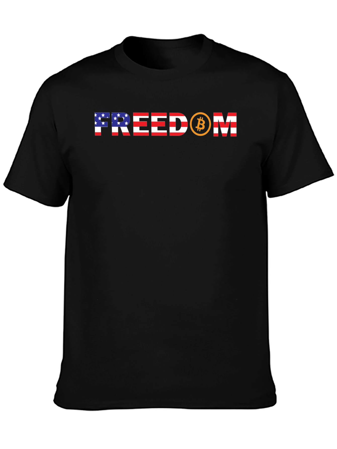 Freedom Bitcoin USA Flag Graphic Tee