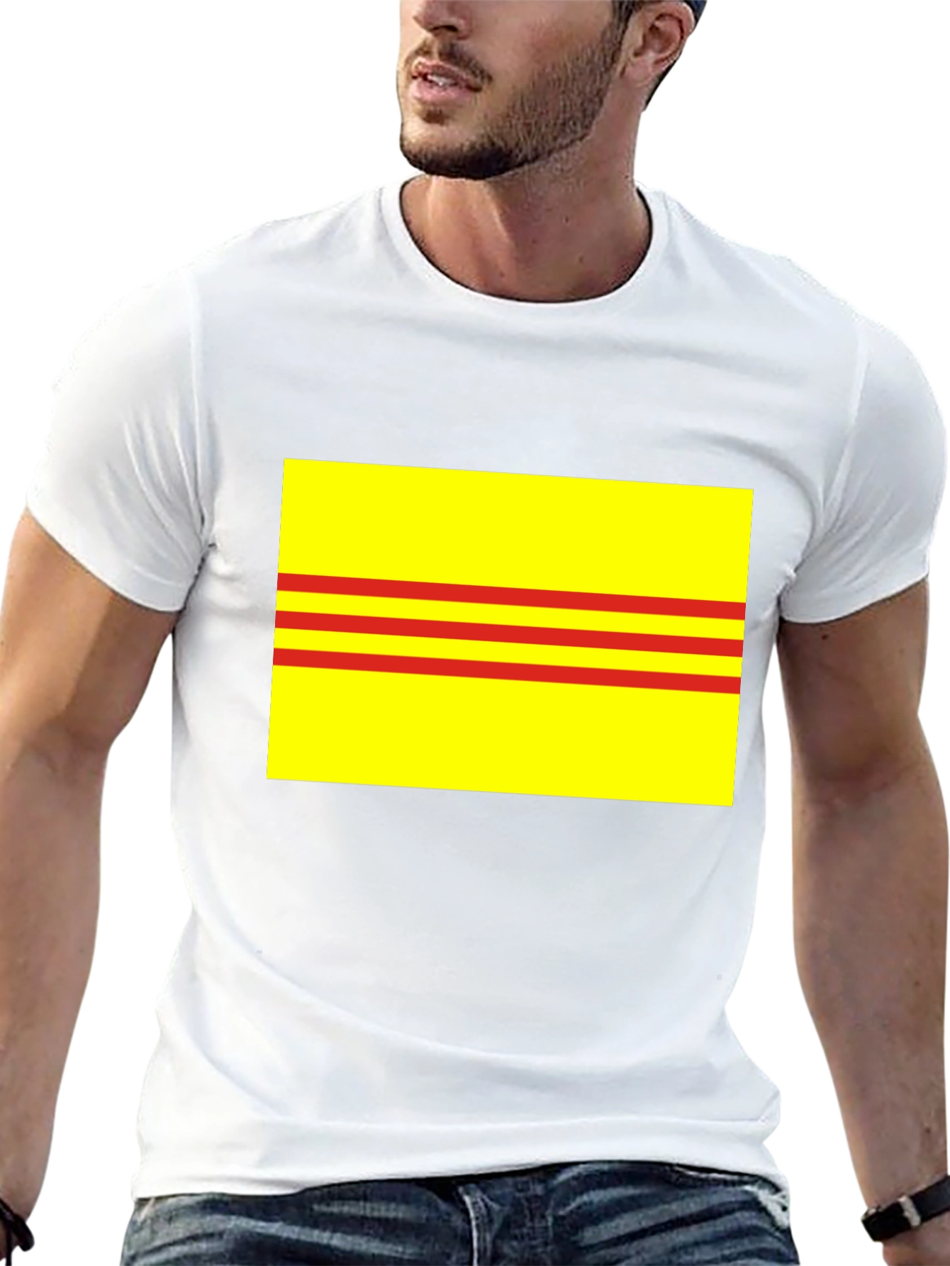 Yellow and Red Striped T-Shirt