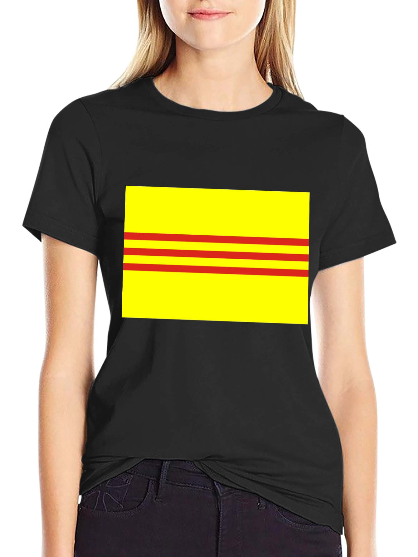 Yellow and Red Striped T-Shirt