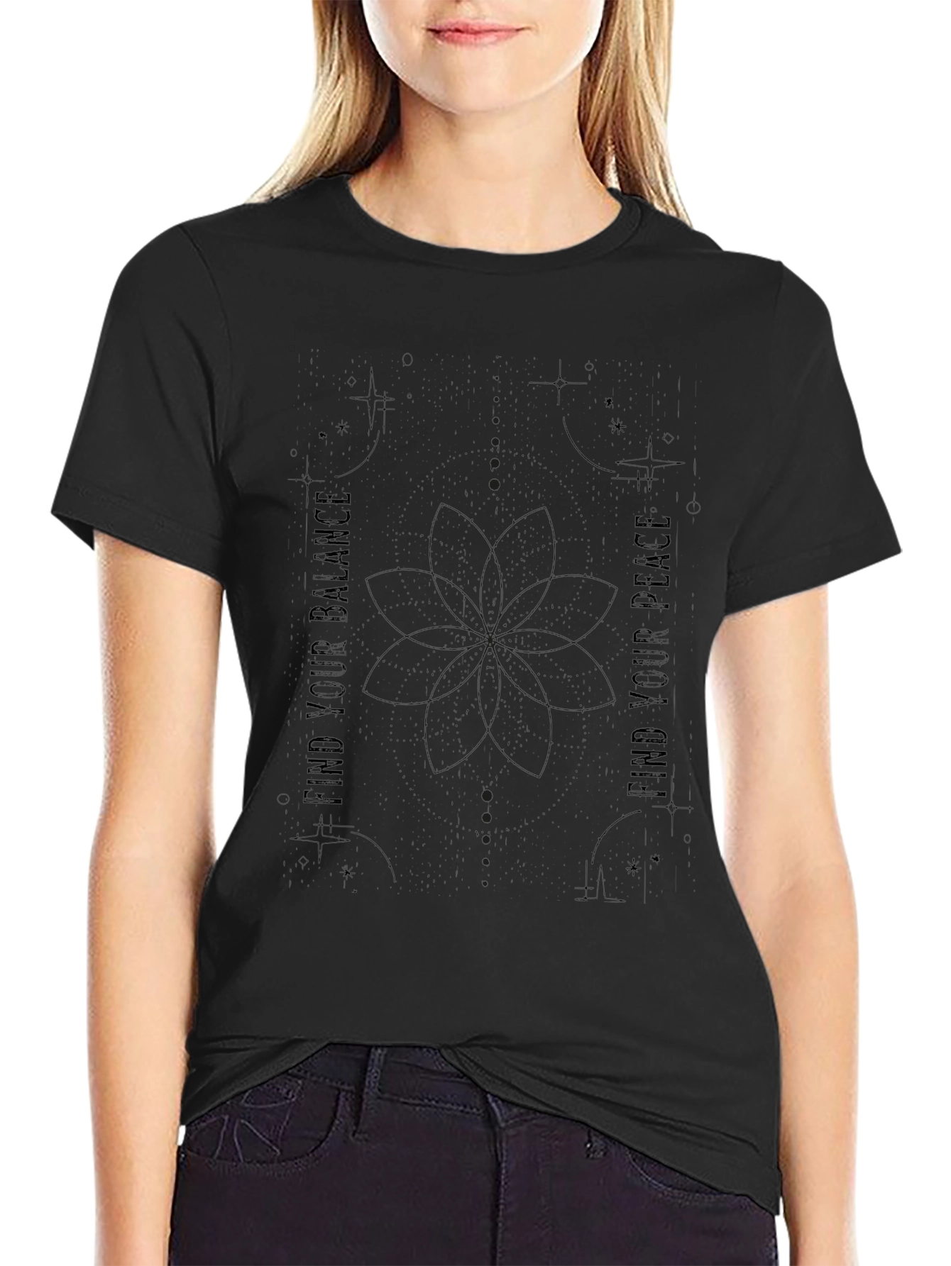 Balance & Peace Graphic Tee - Black
