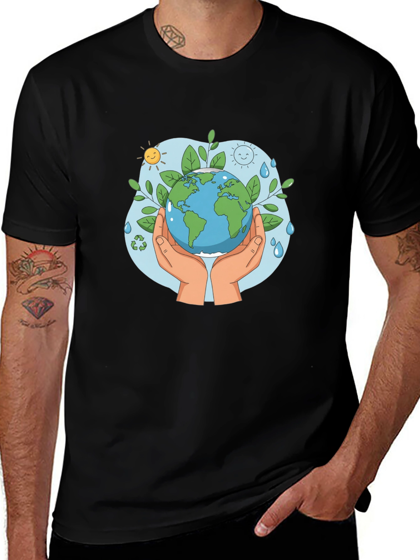 Eco-Friendly Earth Graphic T-Shirt