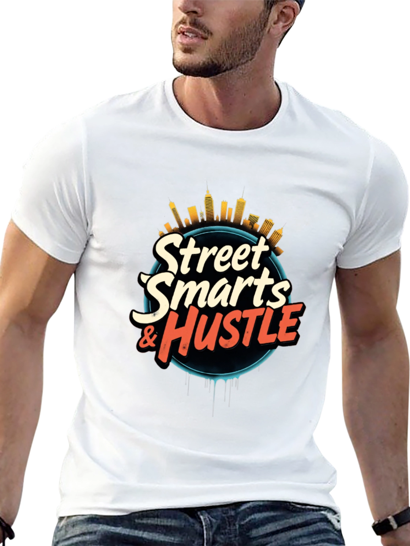 Street Smarts & Hustle Black Graphic Tee