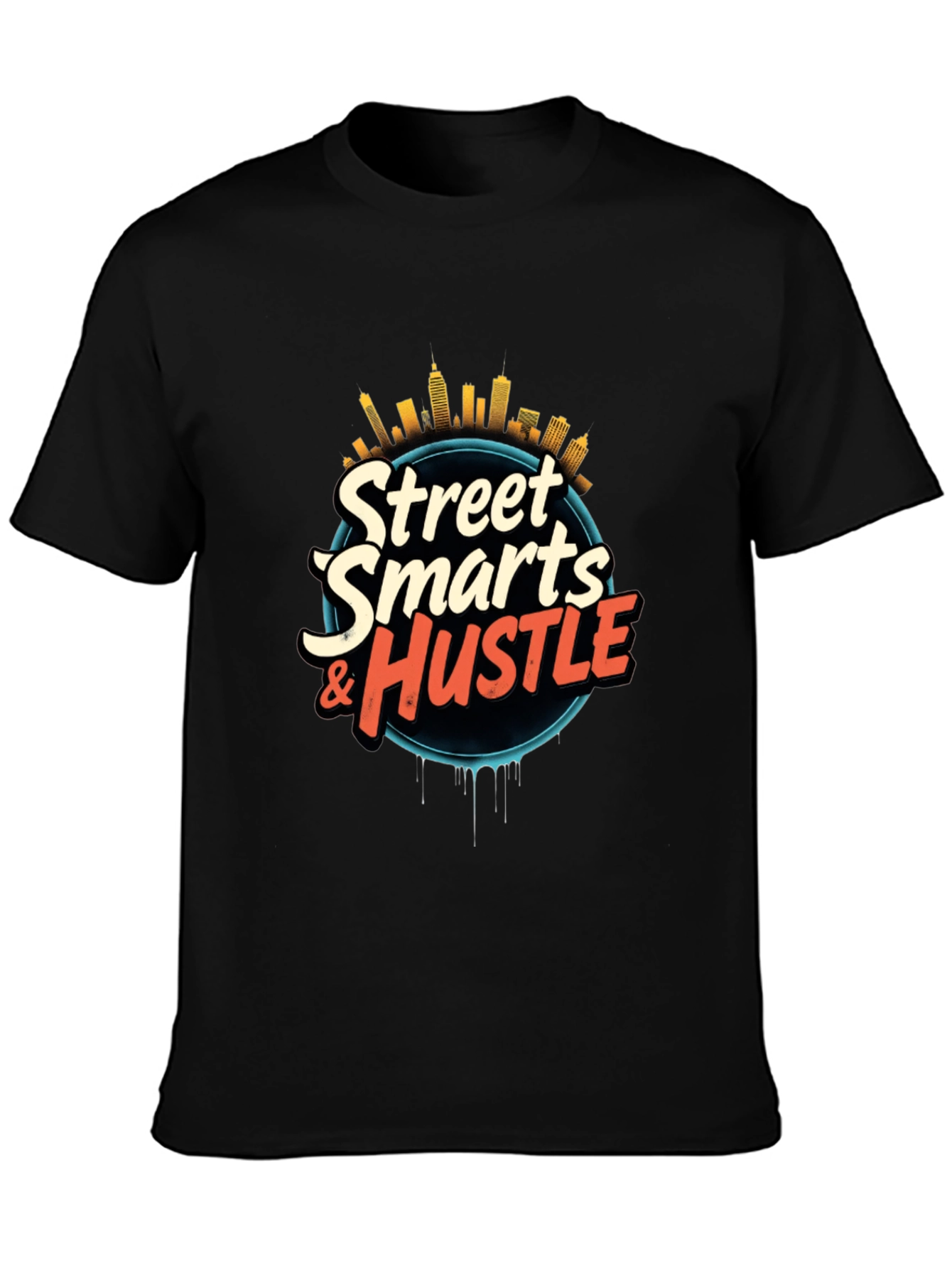 Street Smarts & Hustle Black Graphic Tee