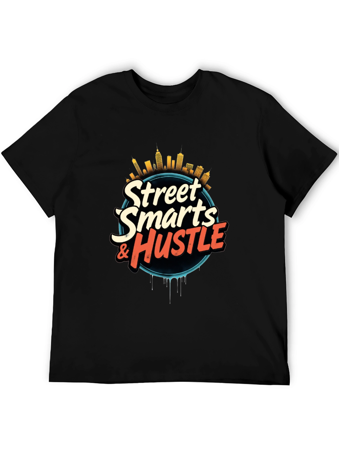 Street Smarts & Hustle Black Graphic Tee