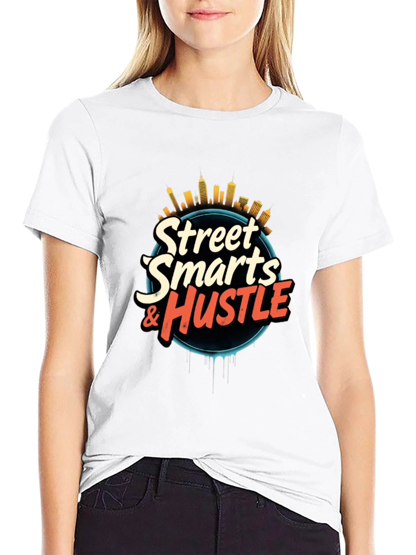 Street Smarts & Hustle Black Graphic Tee