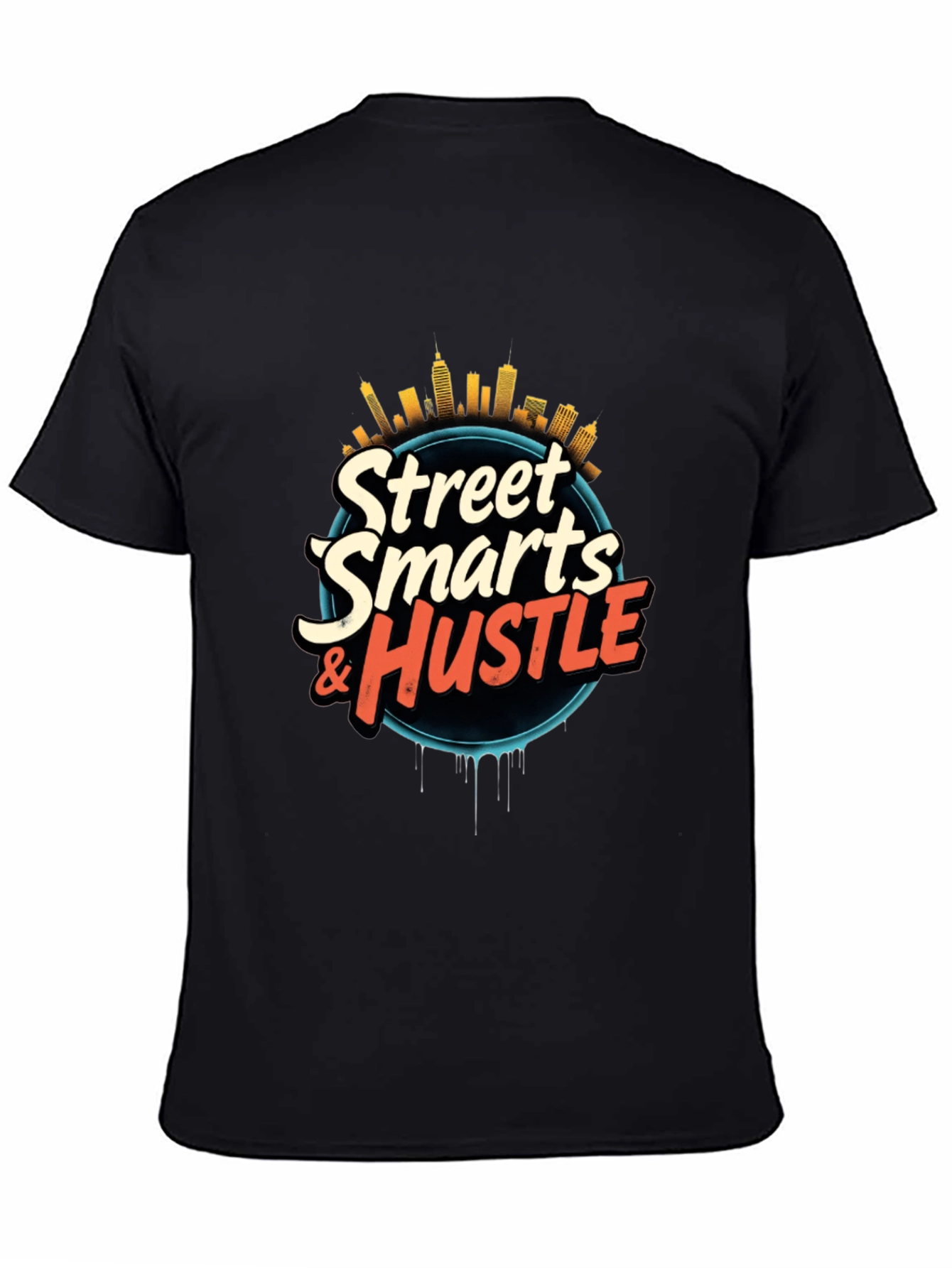 Street Smarts & Hustle Black Graphic Tee