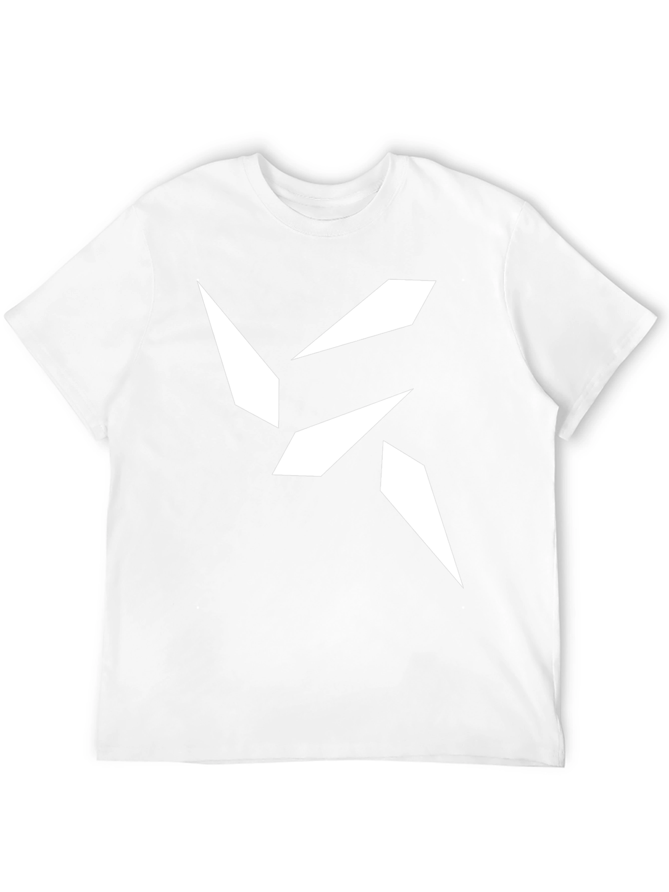 Modern Graphic Tee - Abstract White Design on Black