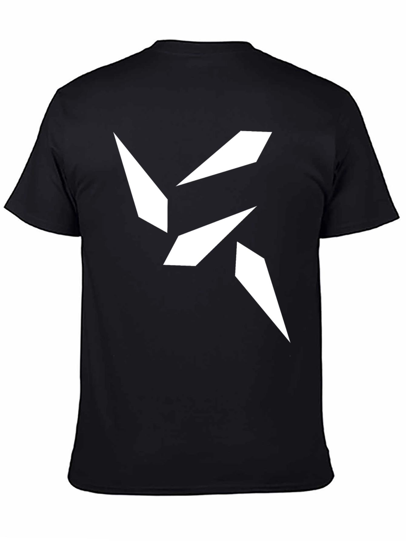 Modern Graphic Tee - Abstract White Design on Black