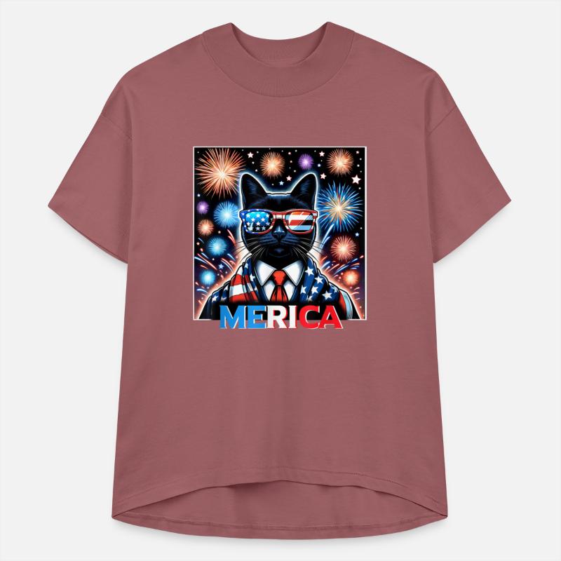 Fireworks Patriotic Black Cat