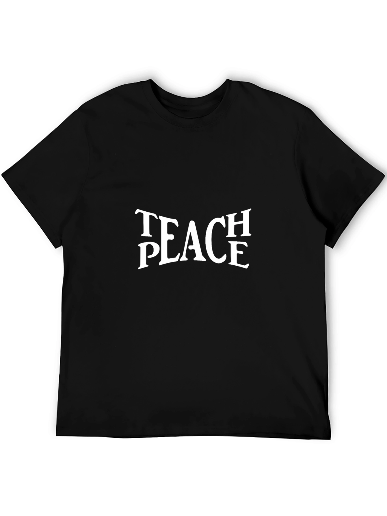 Teach Peace Black Graphic T-Shirt